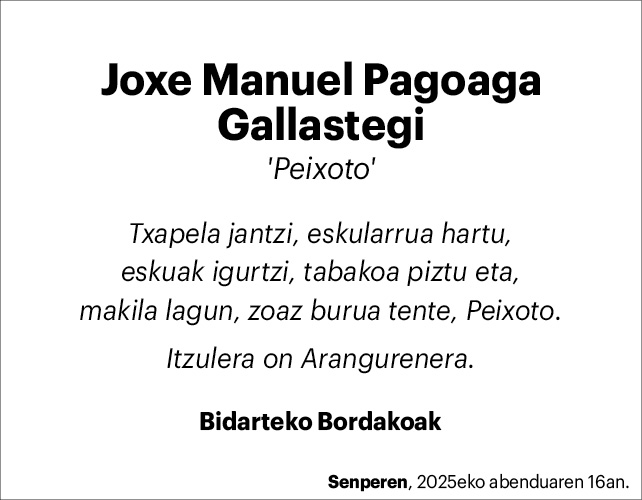 Joxe Manuel Pagoaga (Bidarte borda) 2x2