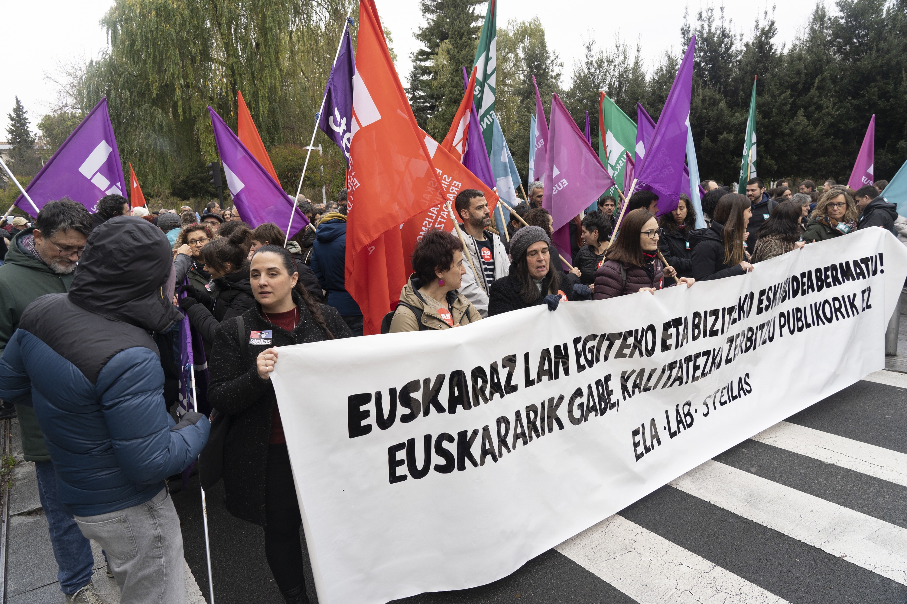 ELA, LAB eta Steilas sindikatuen manifestazioa. RAUL BOGAJO / FOKU