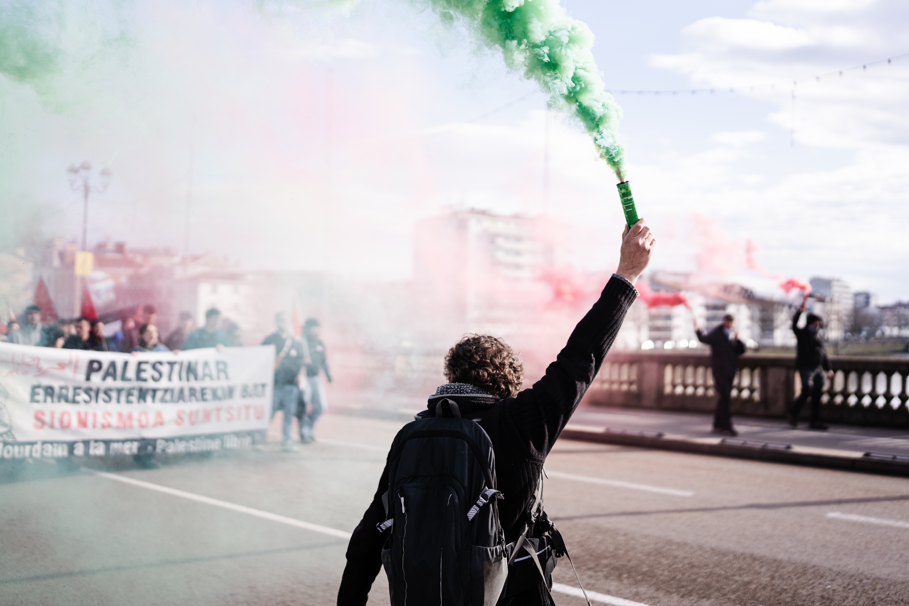 Iparraldea Palestinarekin kolektiboaren manifestazioa, Baionan. NAHIA GARAT