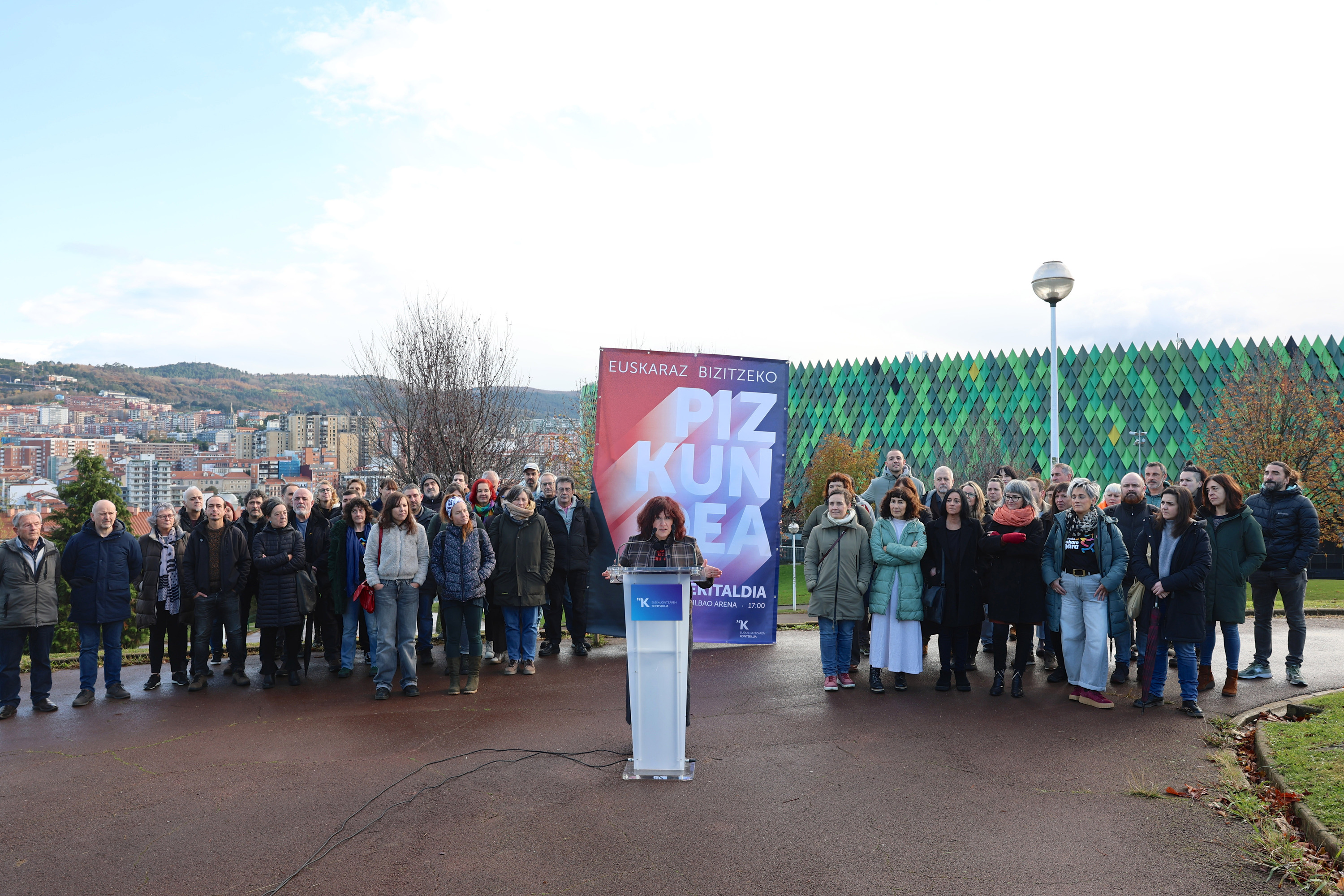 Euskararen Egunean Euskalgintzaren Kontseiluak egindako agerraldia, Bilbon. OSKAR MATXIN EDESA / FOKU