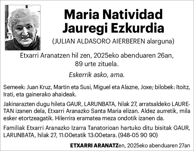 Maria Natividad Jauregi Ezkurdia 2x2