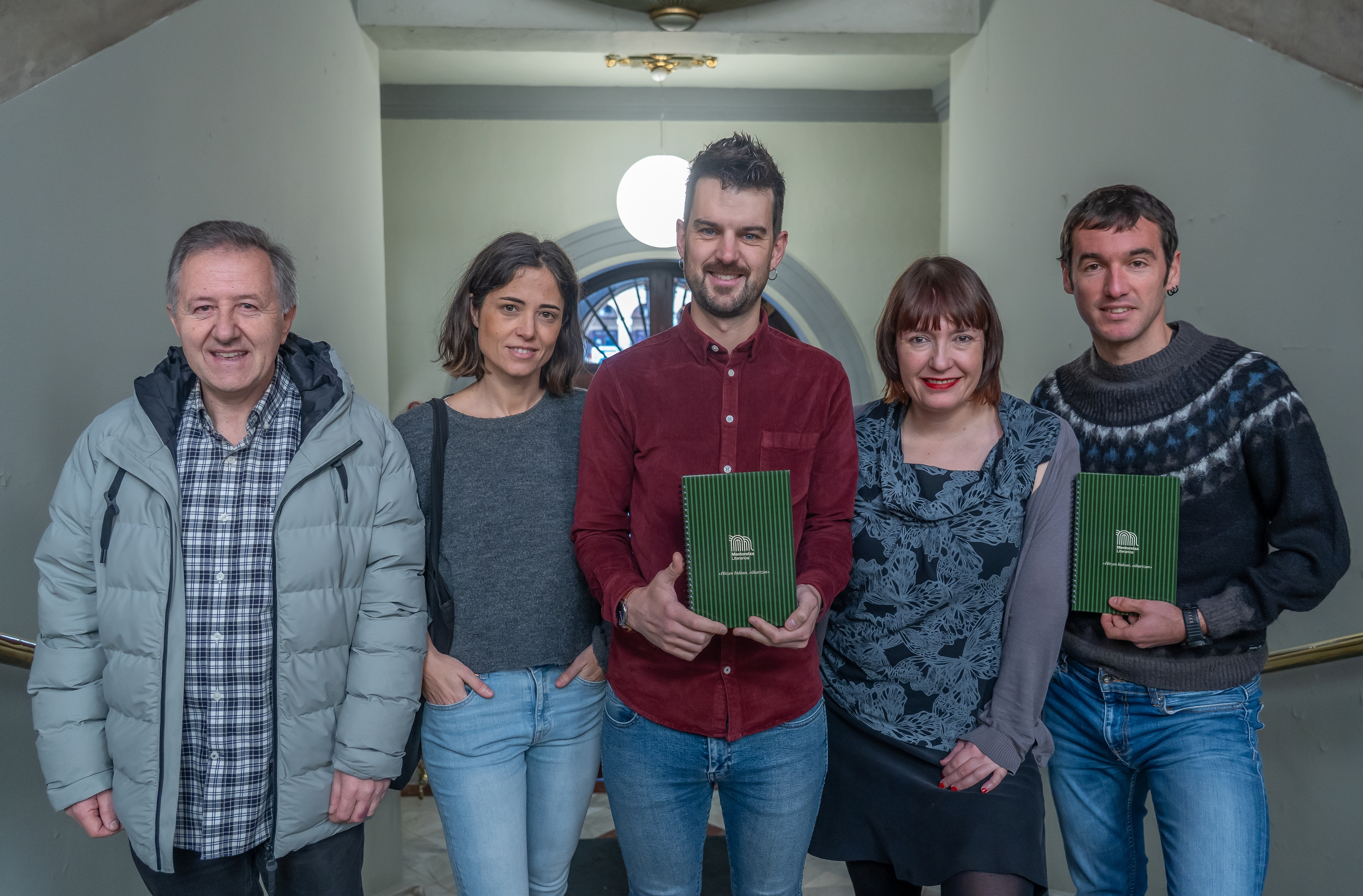 Pako Sudupe, Nerea Loiola, Gorka Salces, Irati Jimenez eta Paulo Alberdi. ANDONI CANELLADA / FOKU