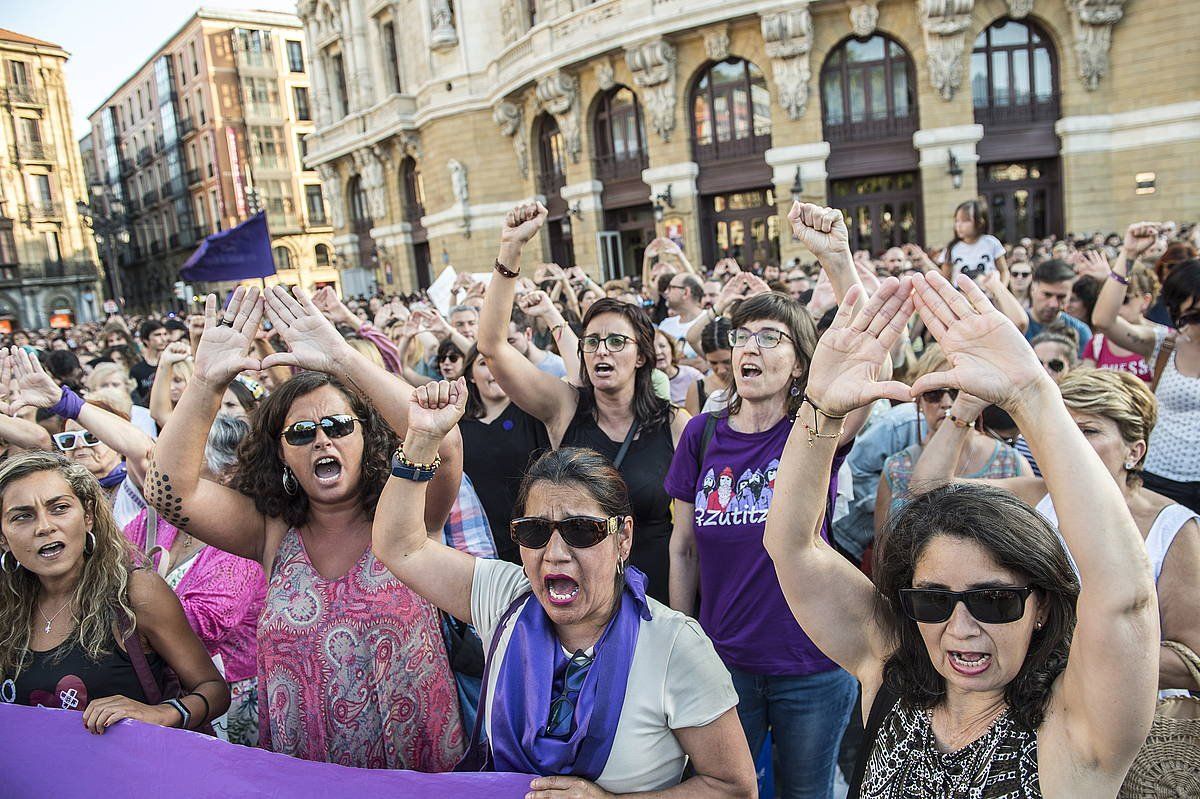 Indarkeria matxistaren aurkako protesta bat, artxiboko irudi batean. MARISOL RAMIREZ / FOKU