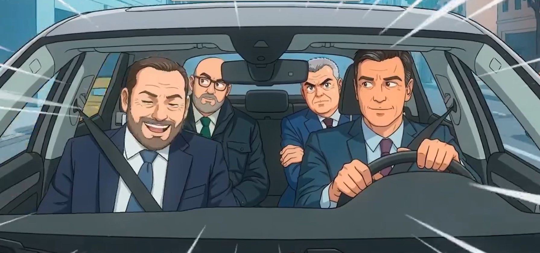 Adimen artifizial sortzailea erabiliz osatutako 'Vaya semanita'-ko esketxa. BERRIA