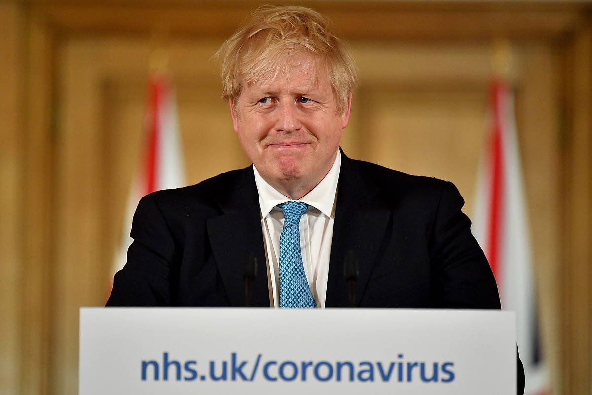 Boris Johnson, atzo egin zuen agerraldian. LEON NEAL / EFE