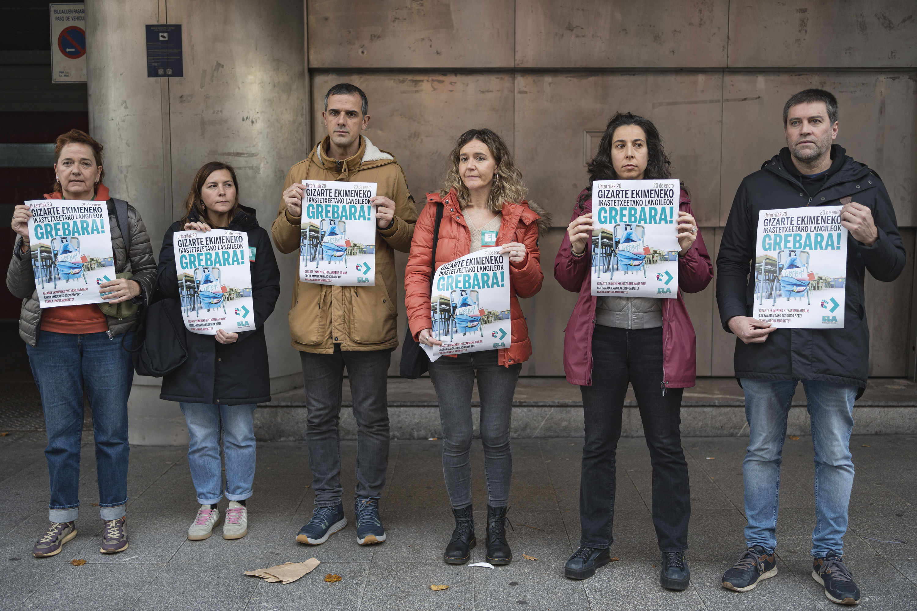 ELA greba deialdia erregistratzen, gaur, Bilbon. ARITZ LOIOLA / FOKU