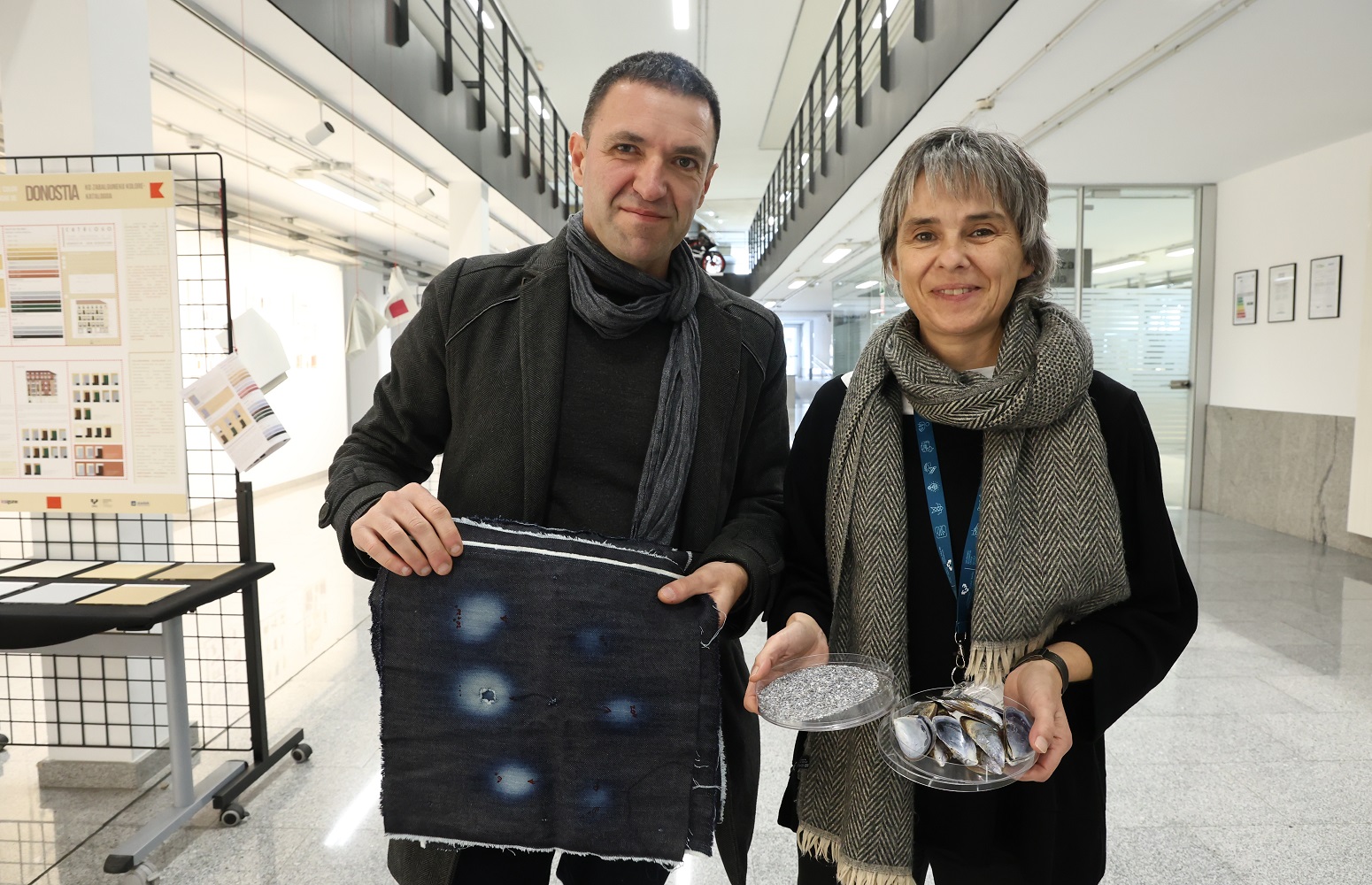 Juan Luis Osa eta Cristina Peña, EHUren Gipuzkoako campusean. GORKA ESTRADA / EHU