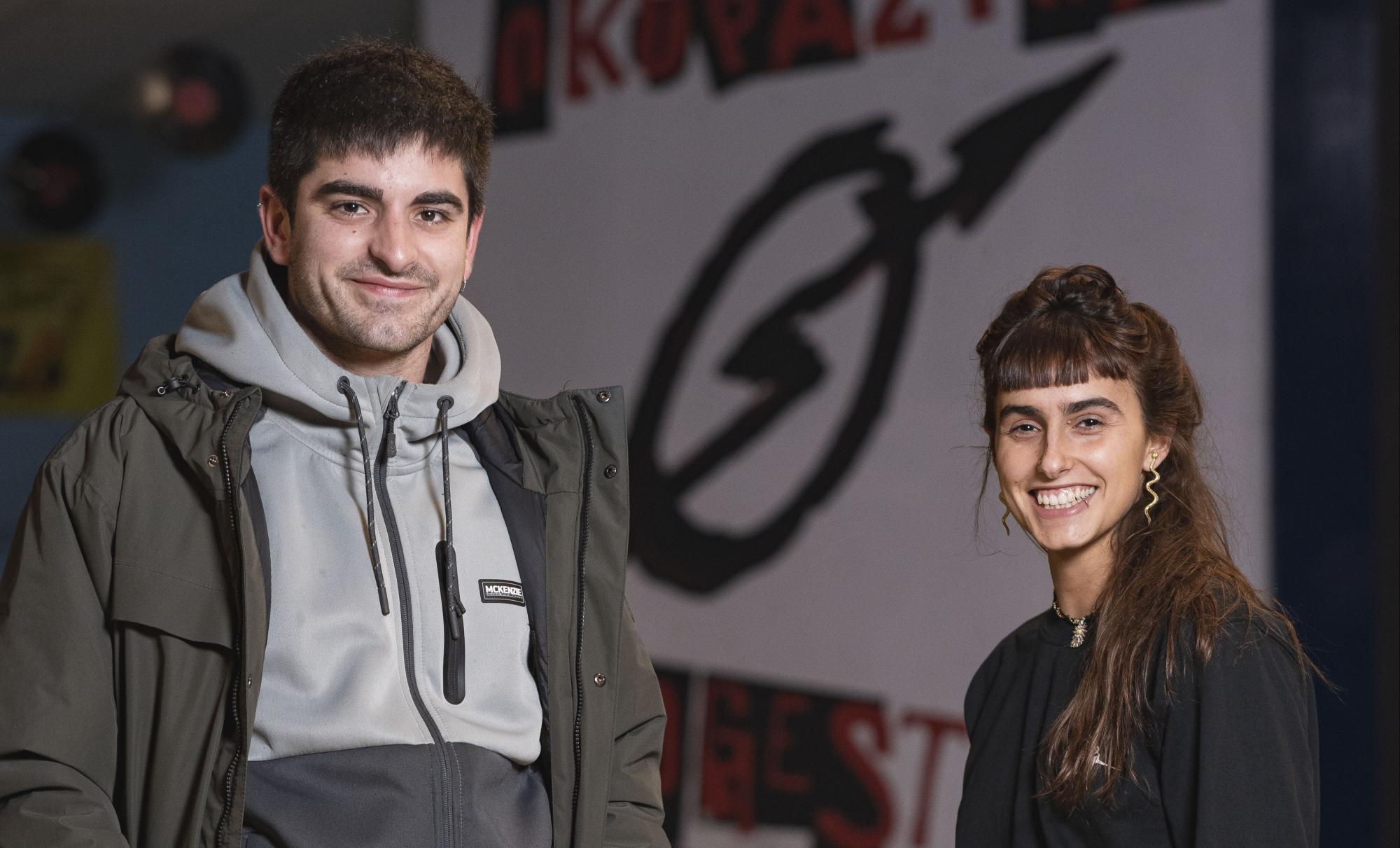 Eñaut Alvarez eta Amaiur Irazabal, Donostiako Guardetxea eta Igorreko Kiñu gaztetxeetako kideak. ARITZ LOIOLA / FOKU