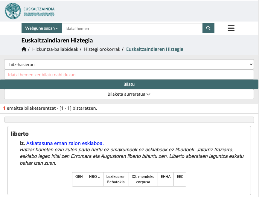 Euskaltzaindiaren hiztegiaren eguneratzea. BERRIA