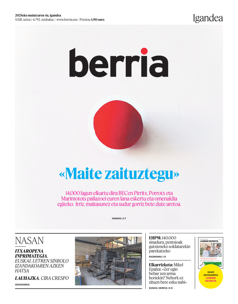 2025eko BERRIAko azalik gogokoena. BERRIA