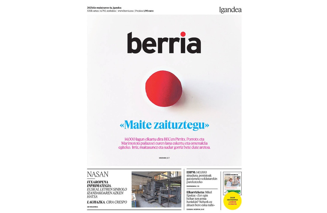 2025eko BERRIAko azalik gogokoena. BERRIA