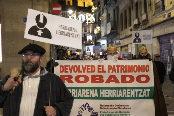 Elizaren immatrikulazioen aurkako protesta, 2024ko abenduan, Iruñean. IÑIGO URIZ / FOKU