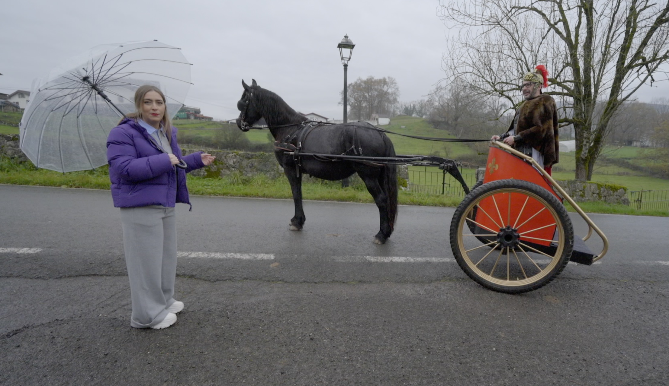 Miren Nogales eta Mikel Pagadi, 'Herri txiki infernu handi' saioan. ORIO PRODUKZIOAK