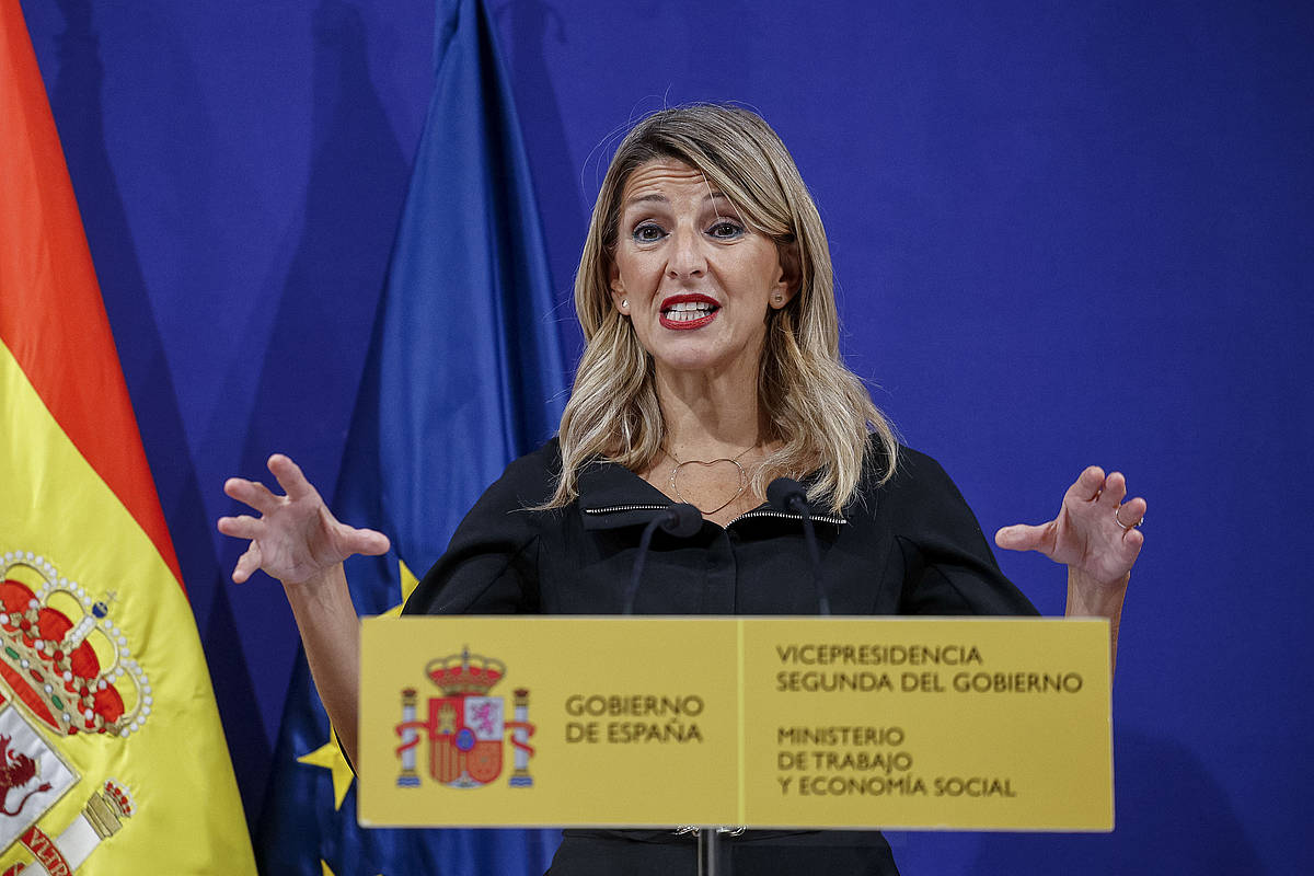 Yolanda Diaz, Espainiako Lan ministroa, artxiboko irudi batean. DANIEL GONZALEZ / EFE 