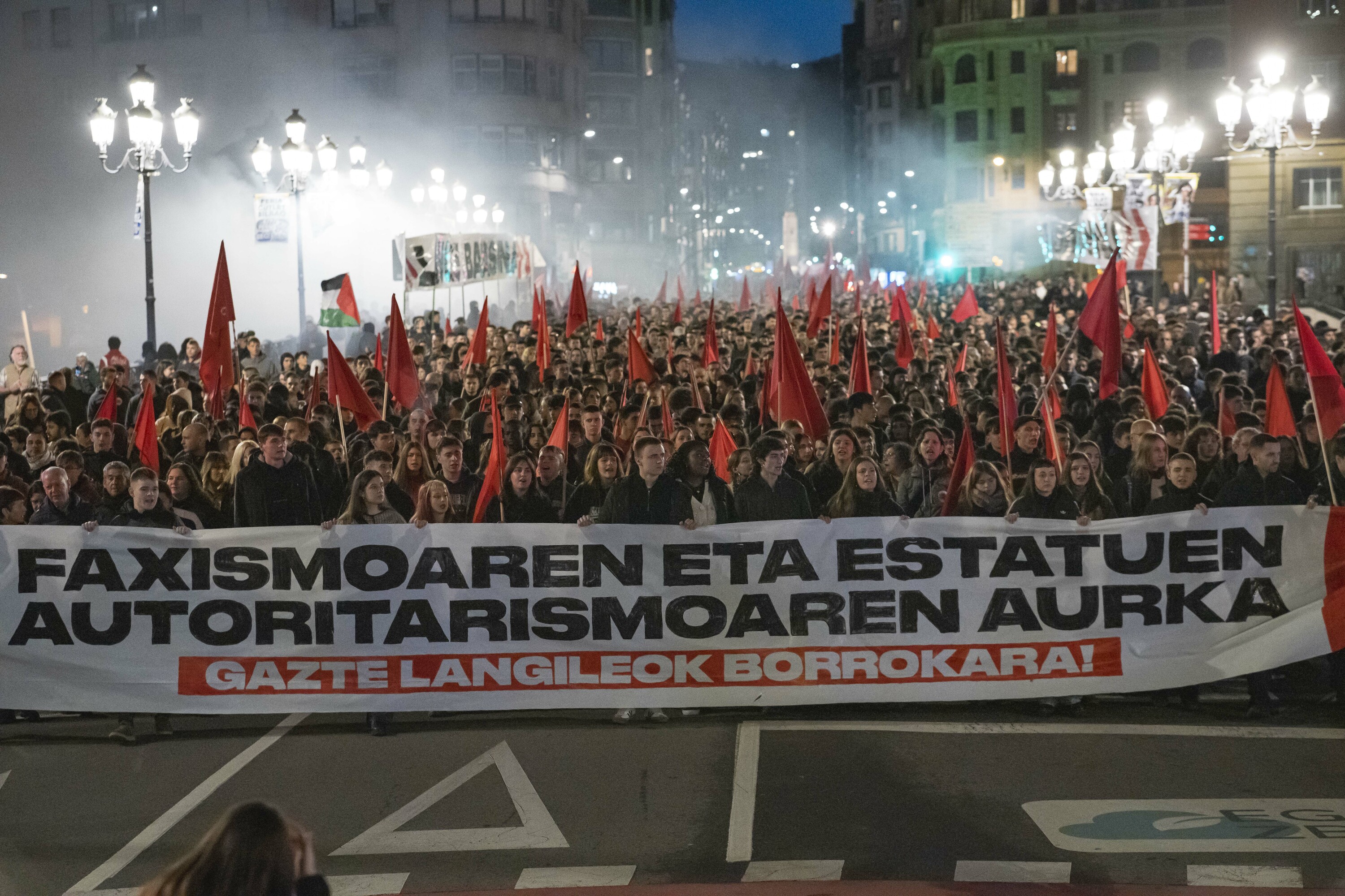 Faxismoaren aurkako manifestazioa, Bilbon. ARITZ LOIOLA / FOKU