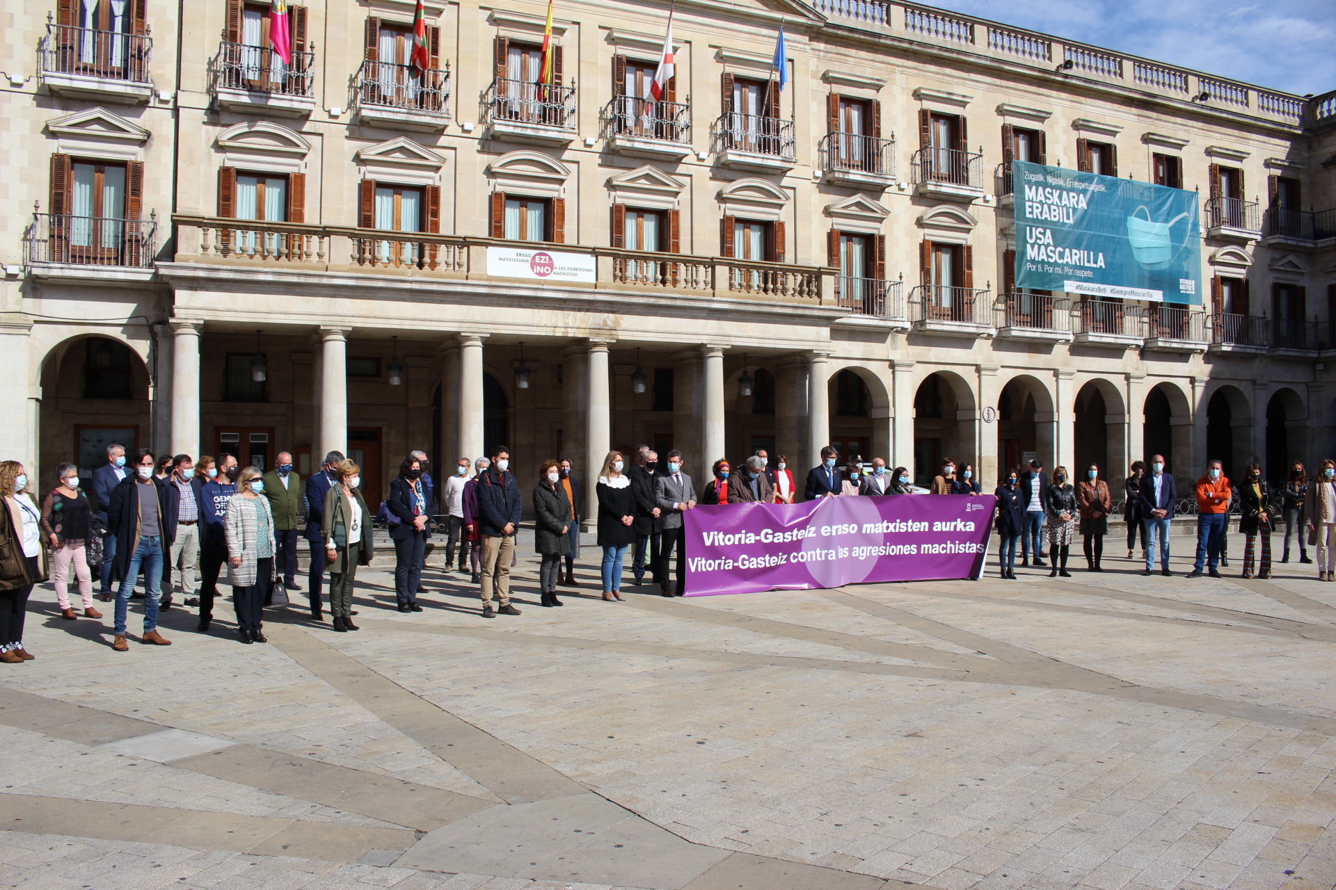 Eraso matxistak salatzeko Gasteizen eginiko kontzentrazio bat, artxiboko irudi batean. BERRIA