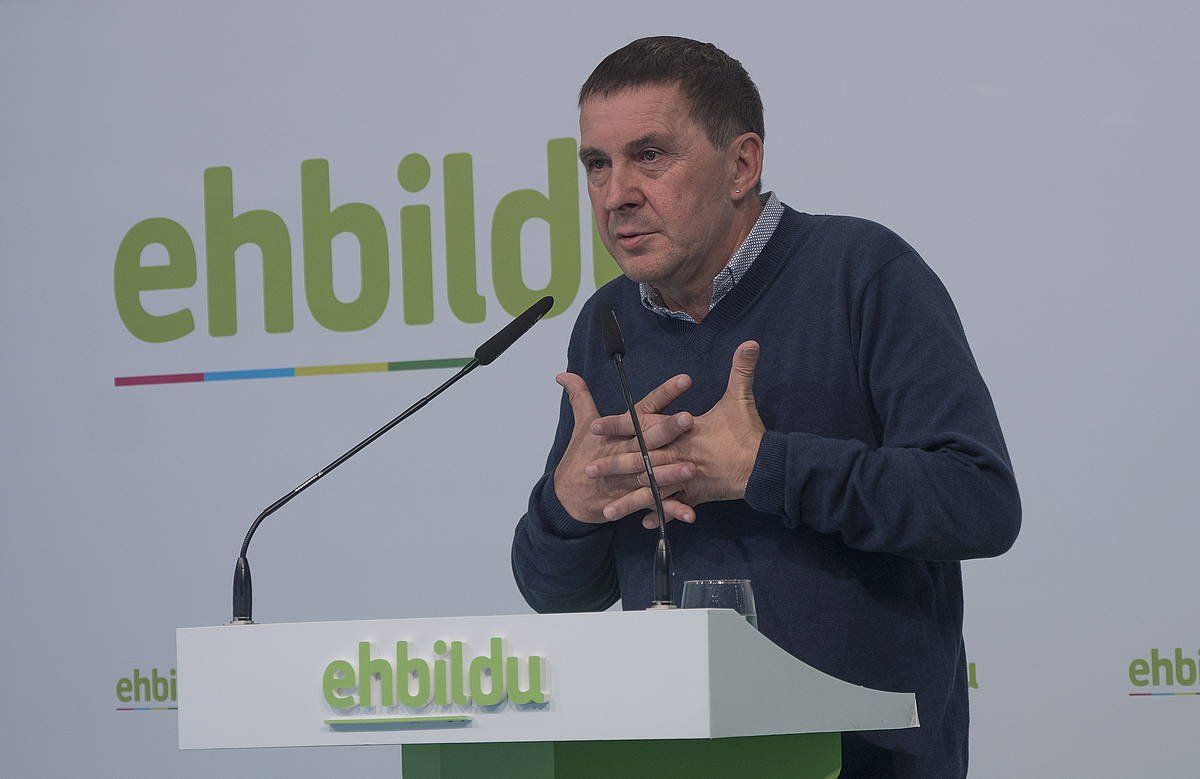 Arnaldo Otegi EH Bilduko koordinatzaile nagusia, artxiboko argazki batean. ANDONI CANELLADA / FOKU