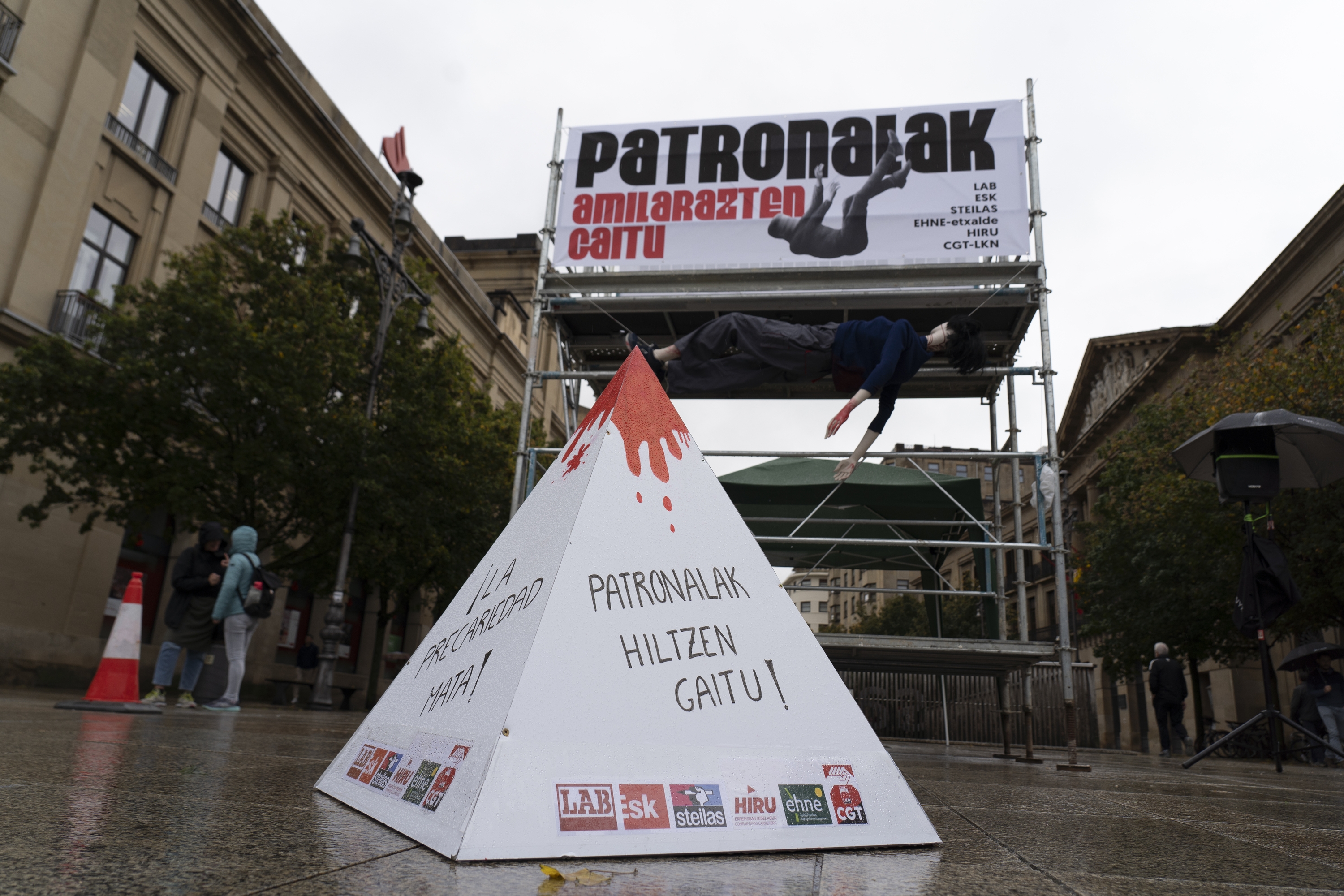 Lan istripuak salatzeko protesta bat, artxiboko irudian. IÑIGO URIZ / FOKU