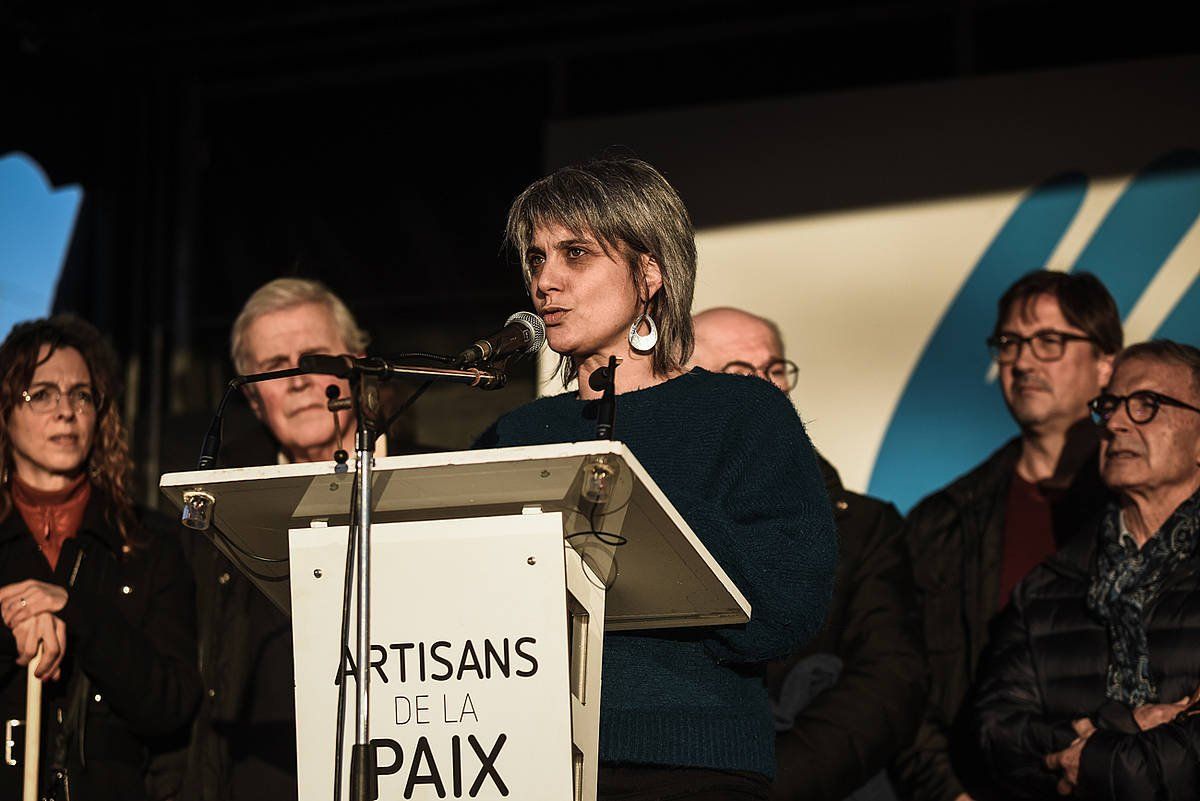 Anaiz Funosas eta delegazioko kideak. NAHIA GARAT