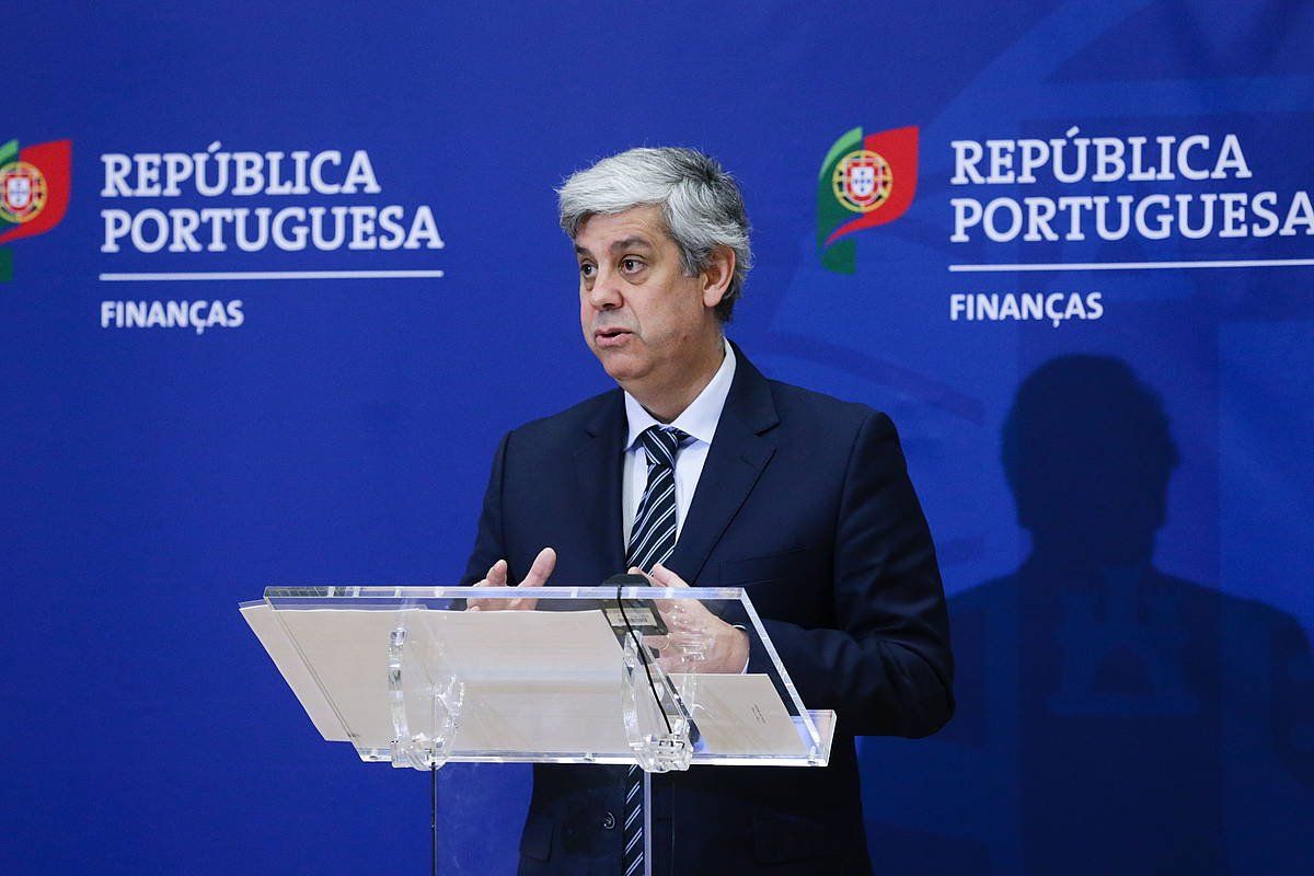 Eurotaldeko presidente eta Portgalgo Finantza ministro Mario Centeno. TIAGO PETINGA / EFE