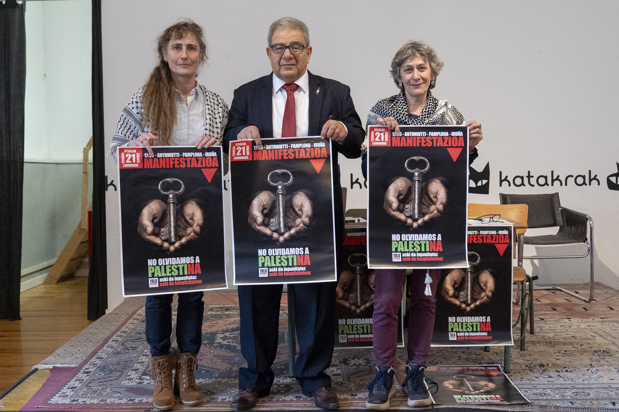 Yala Nafarroako ordezkariak, gaurko agerraldian. IÑIGO URIZ / FOKU