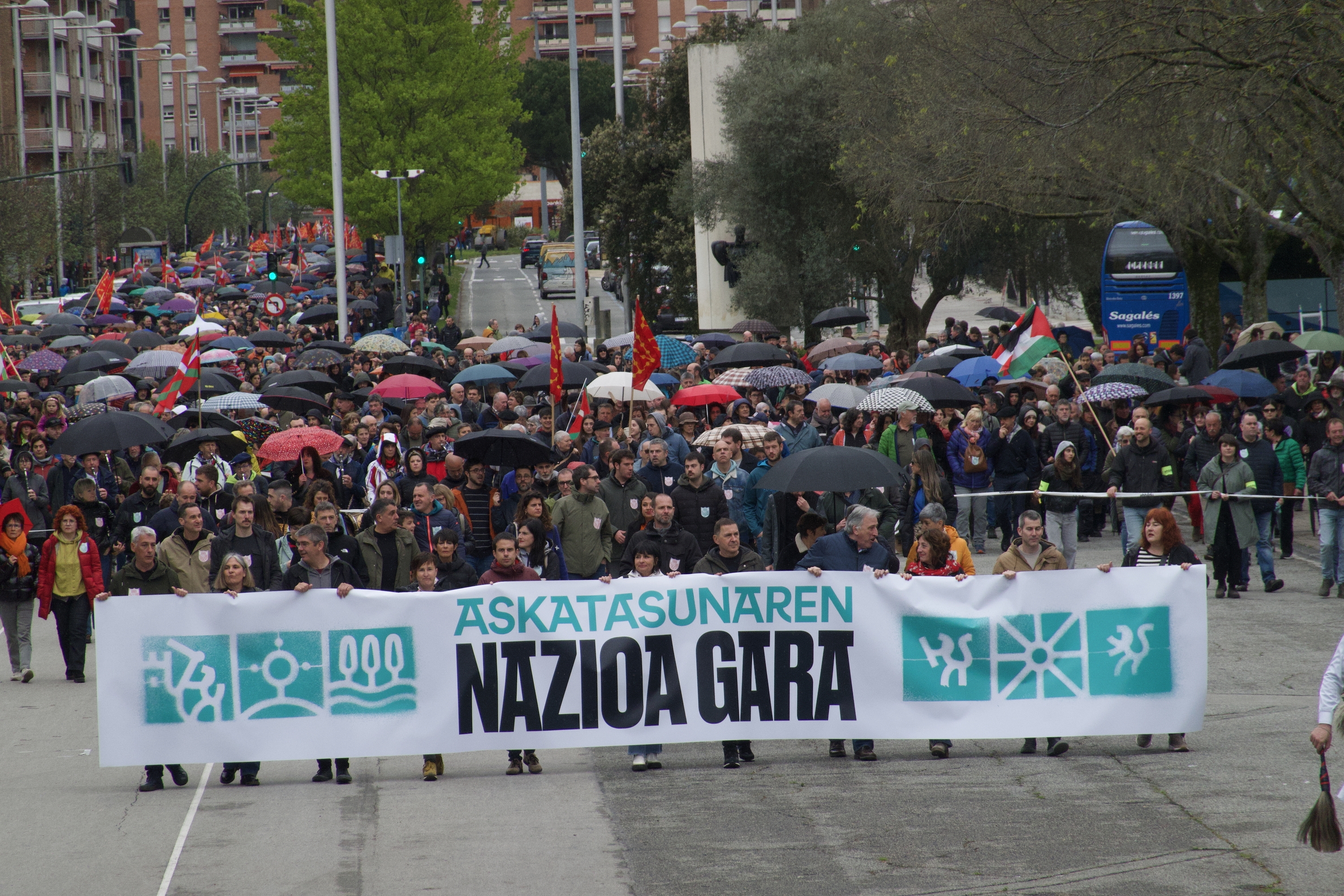 Iazko Aberri Egunean egindako manifestazioa, Iruñean. JON URBE / FOKU