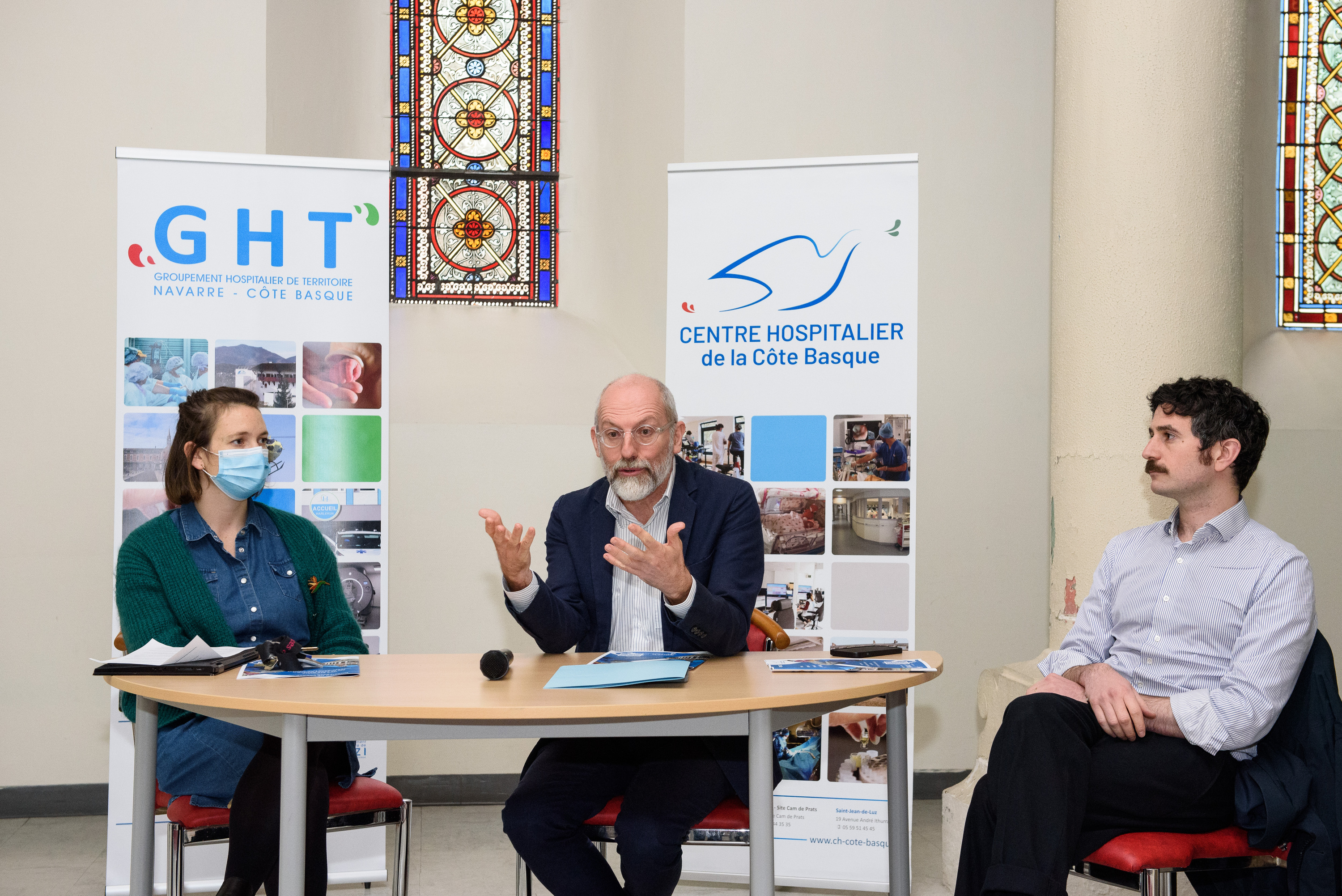 Baionako ospitalerako herritarren inbertsio planaren aurkezpena, gaur goizean, Baionan. GUILLAUME FAUVEAU