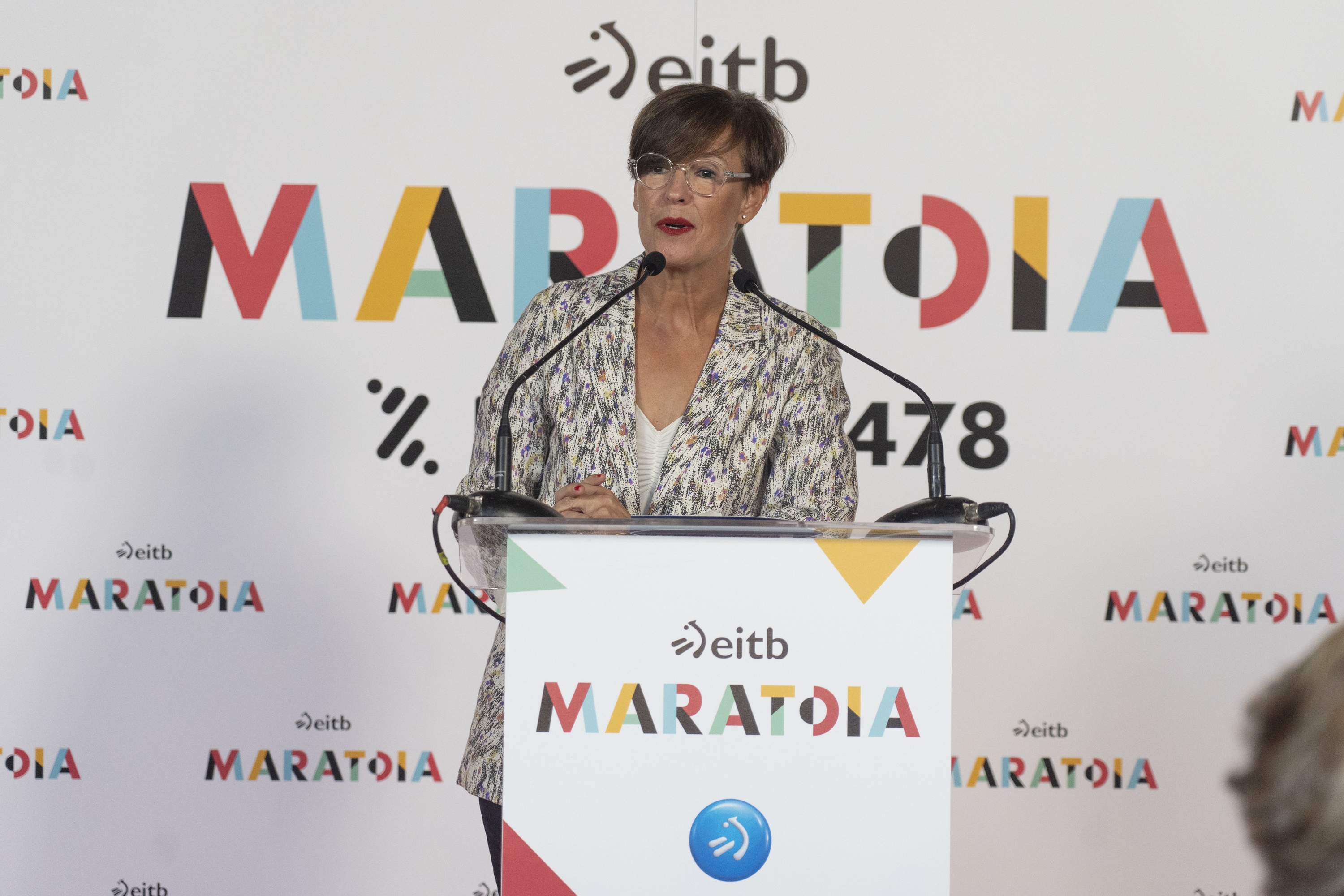 Isabel Octavio, EITB Maratoiaren aurkezpenean, urriaren 2an. MONIKA DEL VALLE / FOKU