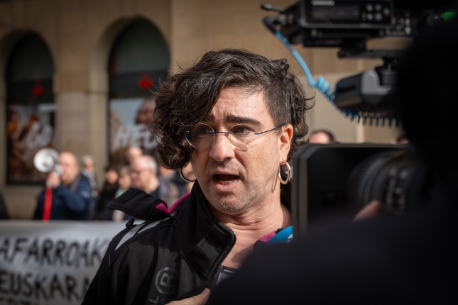 Fermintxo Zabaltza, Iruñeko elkarretaratzean. AITOR KARASATORRE / FOKU Fermintxo Zabaltza, Iruñeko elkarretaratzean. AITOR KARASATORRE / FOKU