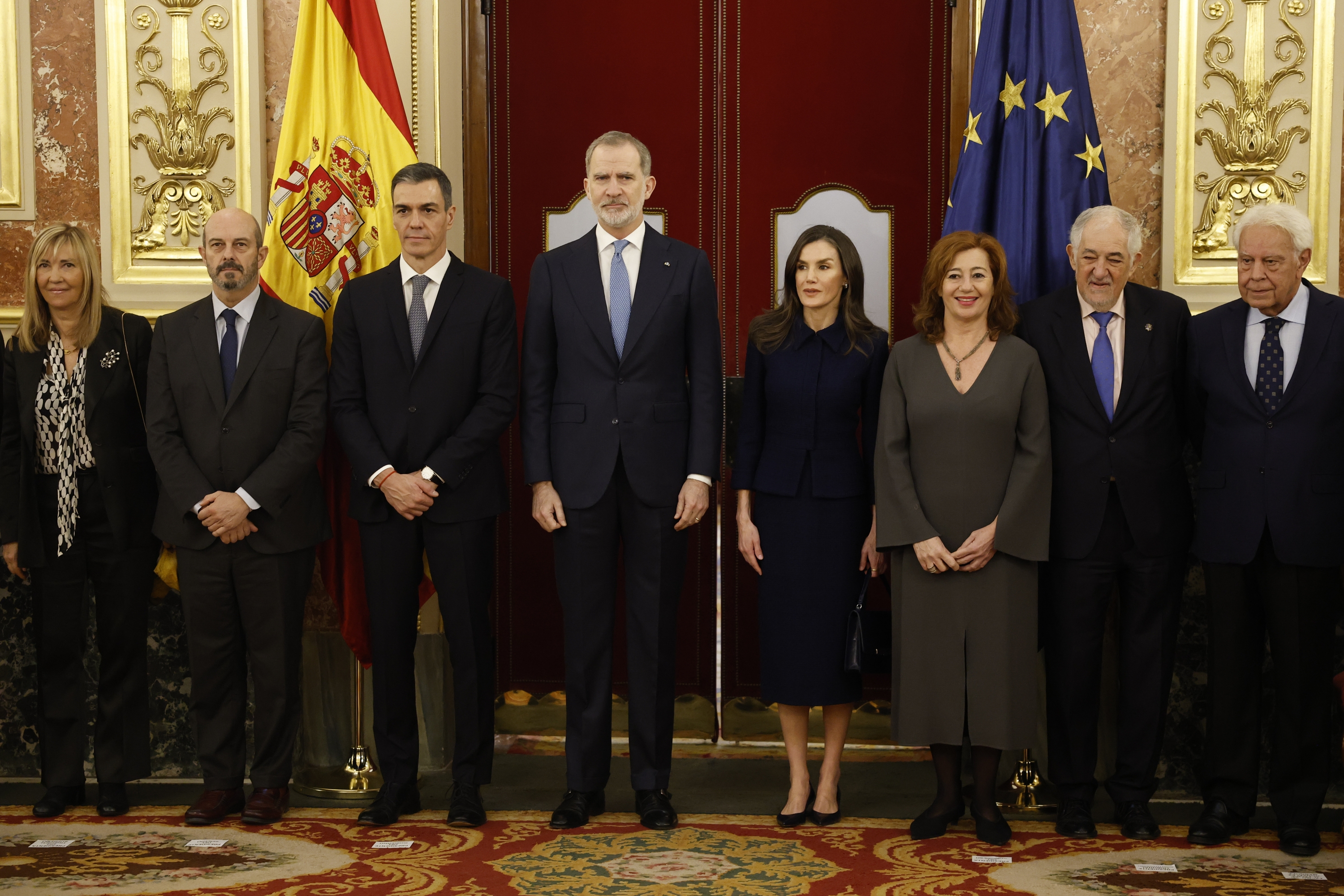 Espainiako agintariak, 1978ko Konstituzioaren aldeko omenaldian, gaur. CHEMA MOYA / EFE