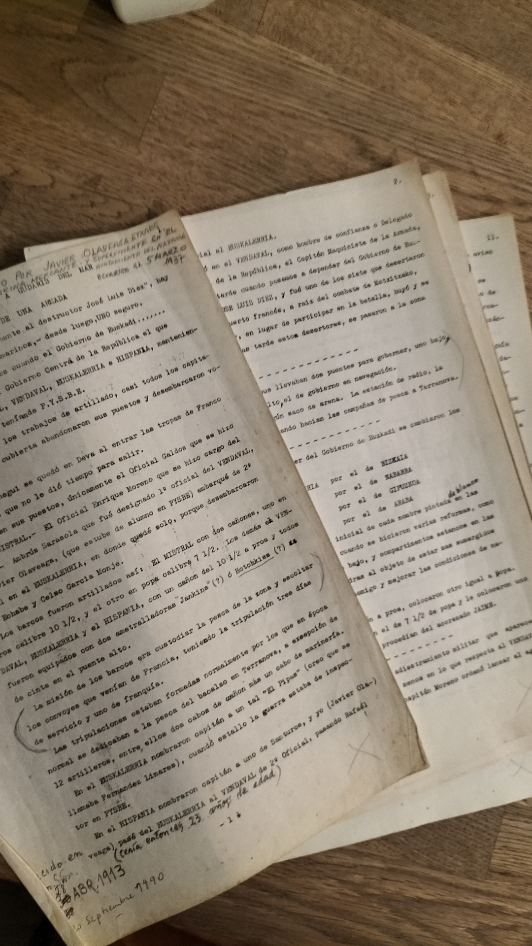 Jabier Olabeaga Etxaberen lekukotza idatzita