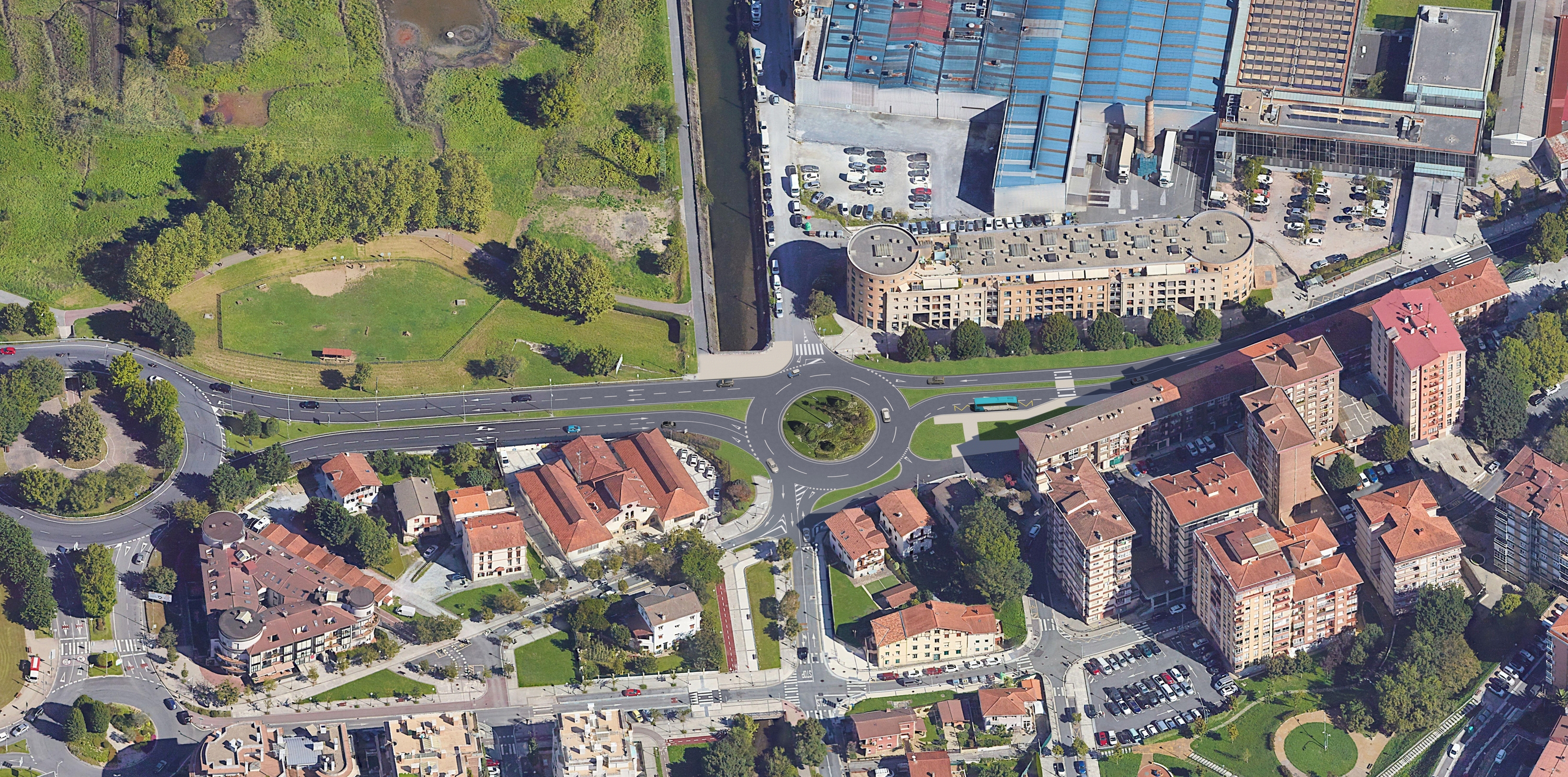 Irungo Azken Portu auzoan eraiki asmo duten biribilgunea. GIPUZKOAKO FORU ALDUNDIA