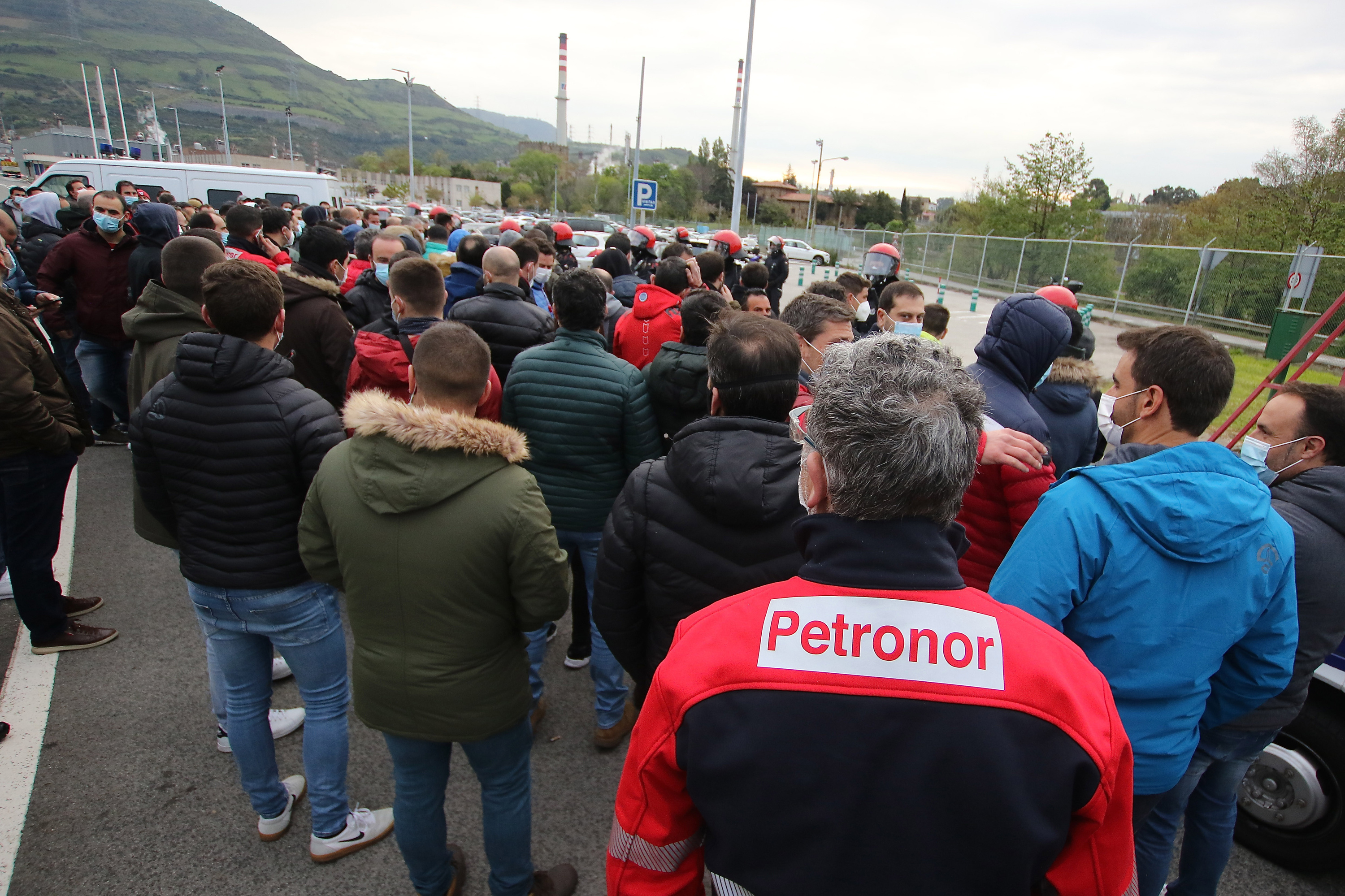 Petronorreko langileen protesta bat, artxiboko irudi batean. OSKAR MATXIN EDESA / FOKU