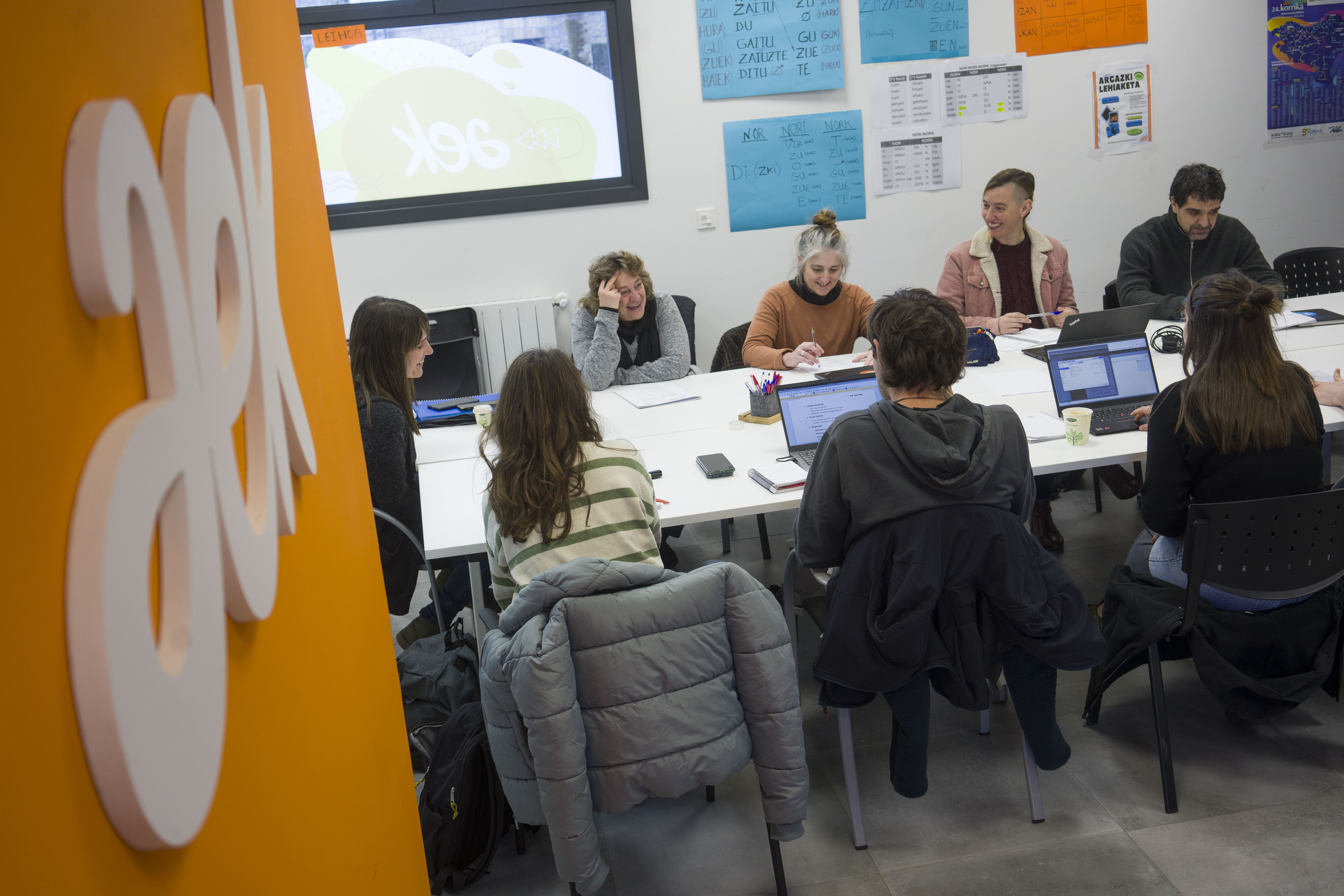 Gipuzkoako Korrika Batzordea bilduta, otsailean, Zarautzen. JON URBE / FOKU