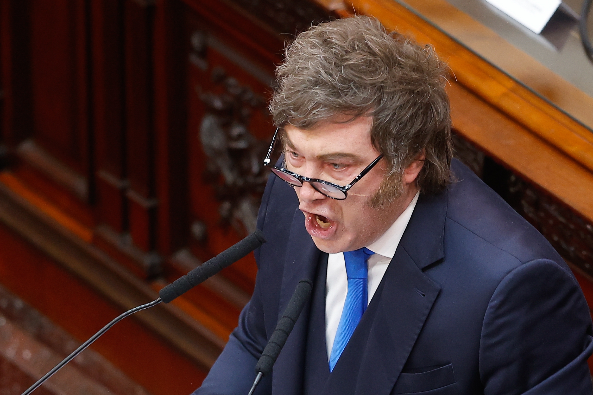 Javier Milei Argentinako Kongresuan, atzo. JUAN IGNACIO RONCORONI / EFE 