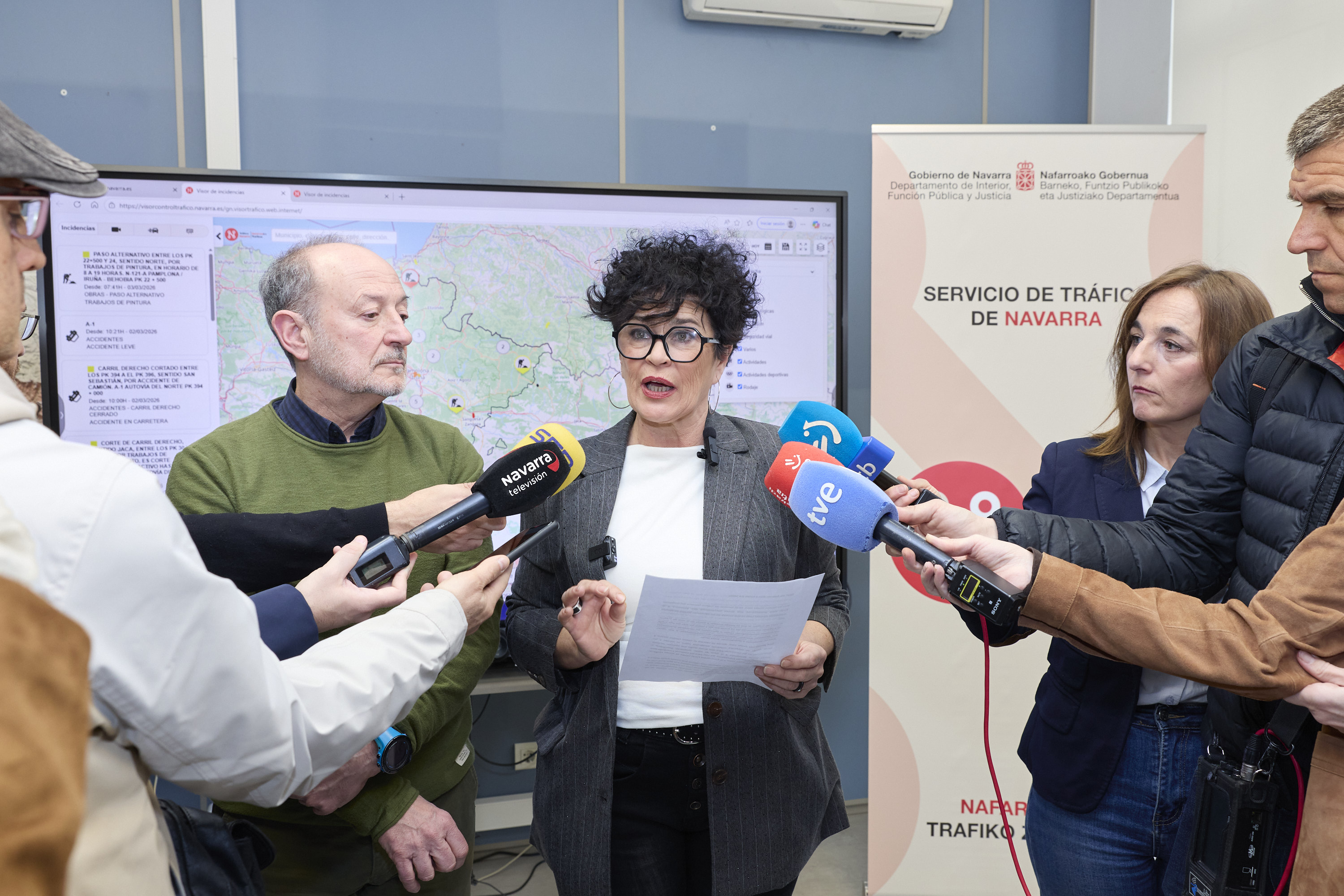 Trafikoaren egoera ezagutzeko baliabide digital berria aurkeztu du Nafarroako Gobernuak