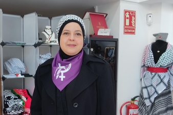 Salam Gaza elkarteko kide Ola Arafat, Nafarroan bizi den gazatarra. NAFARROAKO HITZA