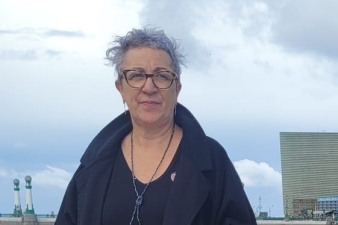 Berako Goldatz talde feministako eta udaleko zinegotzi Ines Matxiarena. NAFARROAKO HITZA