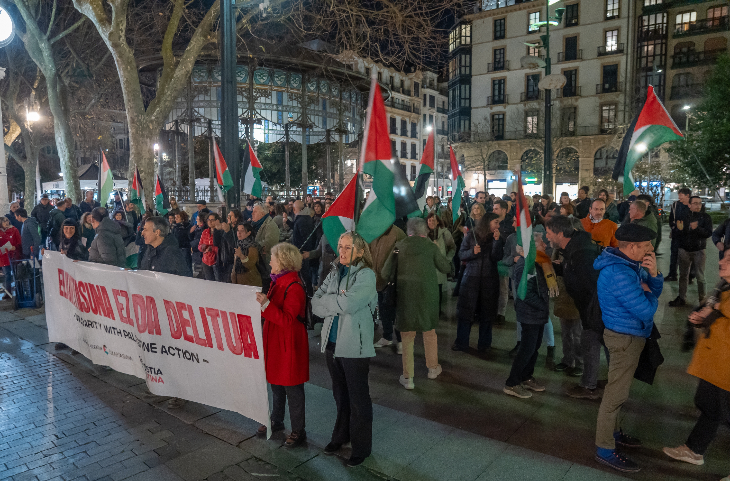 Palestinaren aldeko ekintzaileen eta mugimenduen aldeko elkarretaratze bat, artxiboko irudi batean. ANDONI CANELLADA / FOKU