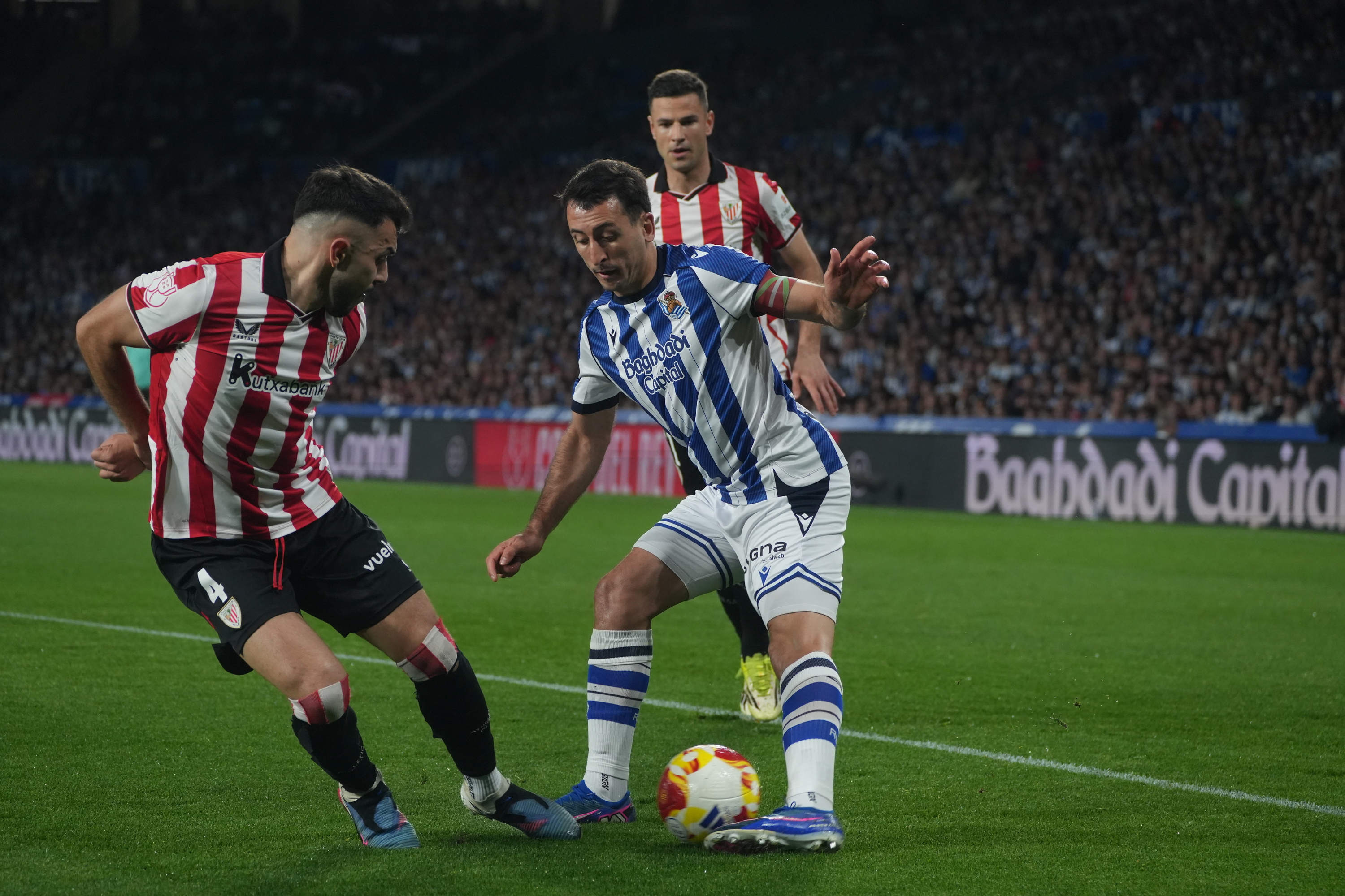 Reala-Athletic Kopako finalerdietako itzulerako partida, atzo, Donostian. JON URBE / FOKU 
