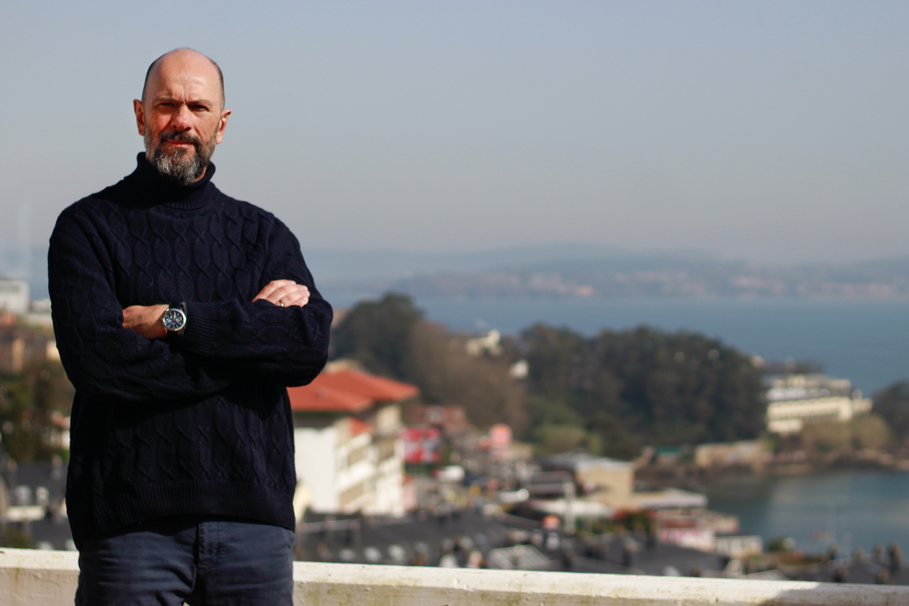 Oscar Bergara Egile berriendako lehiaketako irabazlea, Coruñan (Galizia). OSCAR BERGARAK UTZITAKOA