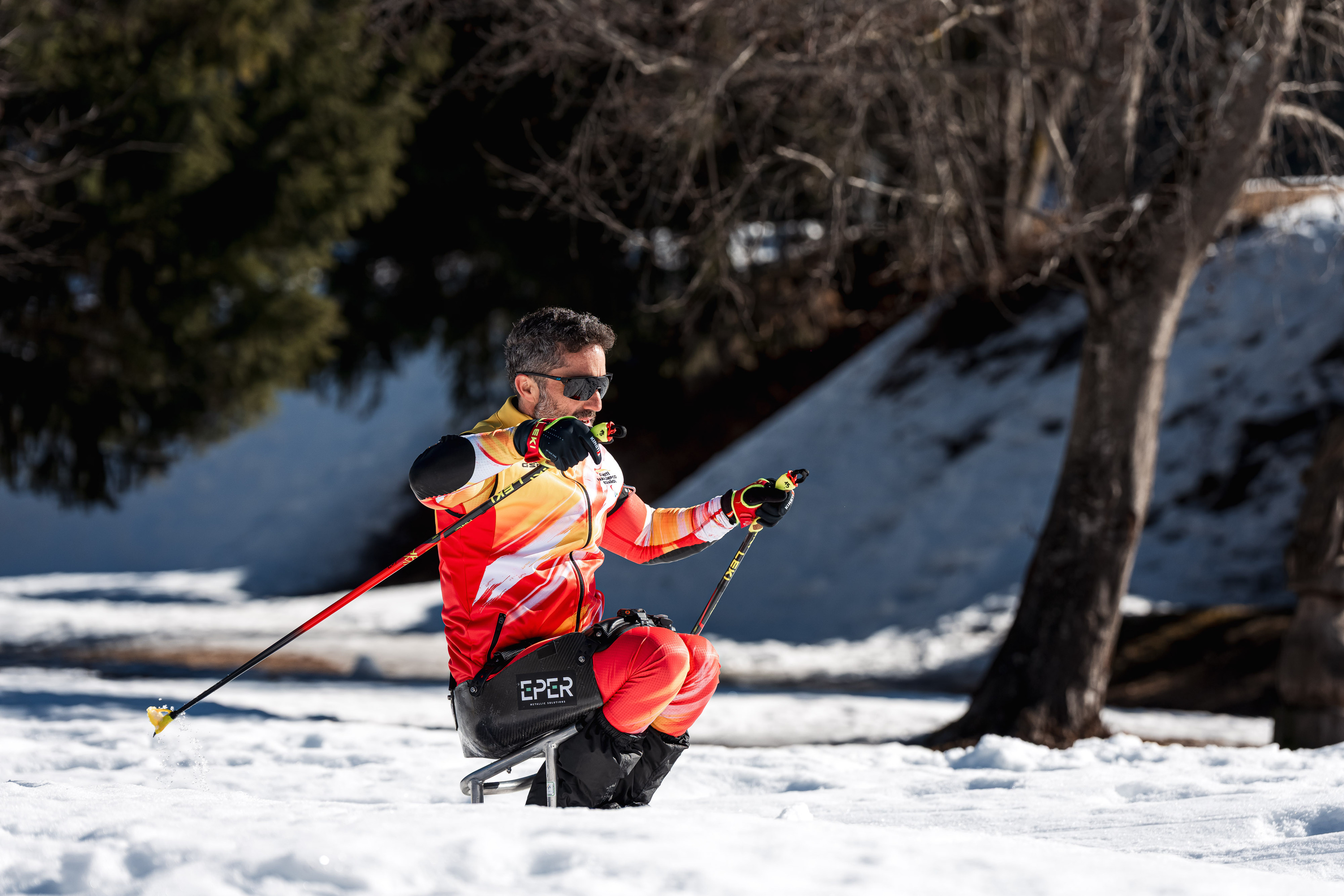 Higinio Rivero biatloilari eta eskiatzailea. MATTIA RIZZI 