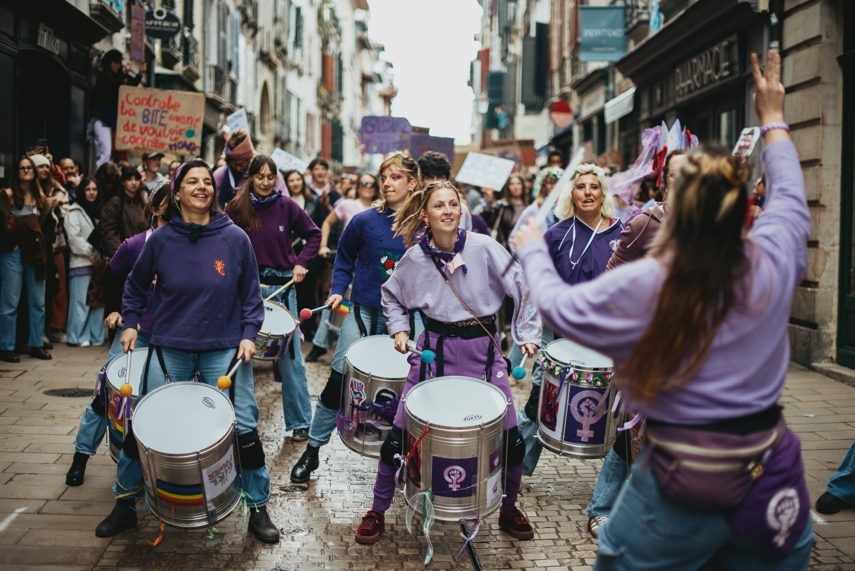 Mugimendu feministaren mobilizazioa Baionan. GUILLAUME FAUVEAU