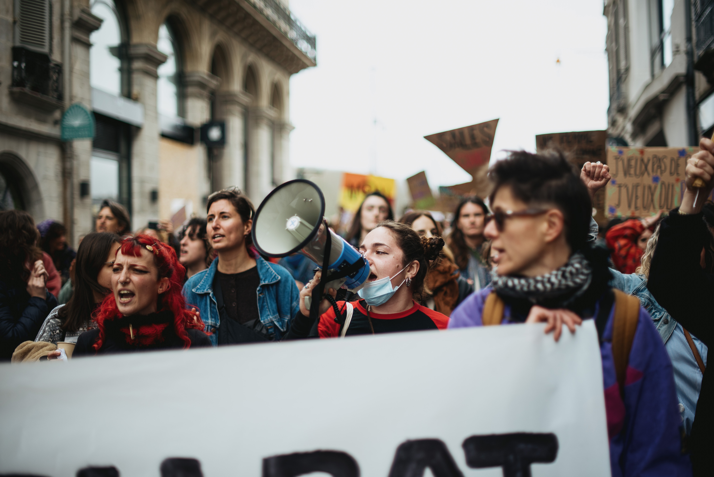 Mugimendu feministaren mobilizazioa Baionan. GUILLAUME FAUVEAU