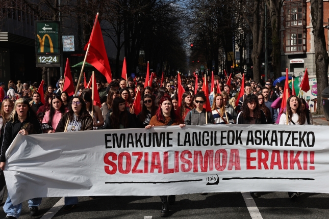 Itaiaren M-8ko Bilboko mobilizazioa, gaur. OSKAR MATXIN EDESA / FOKU