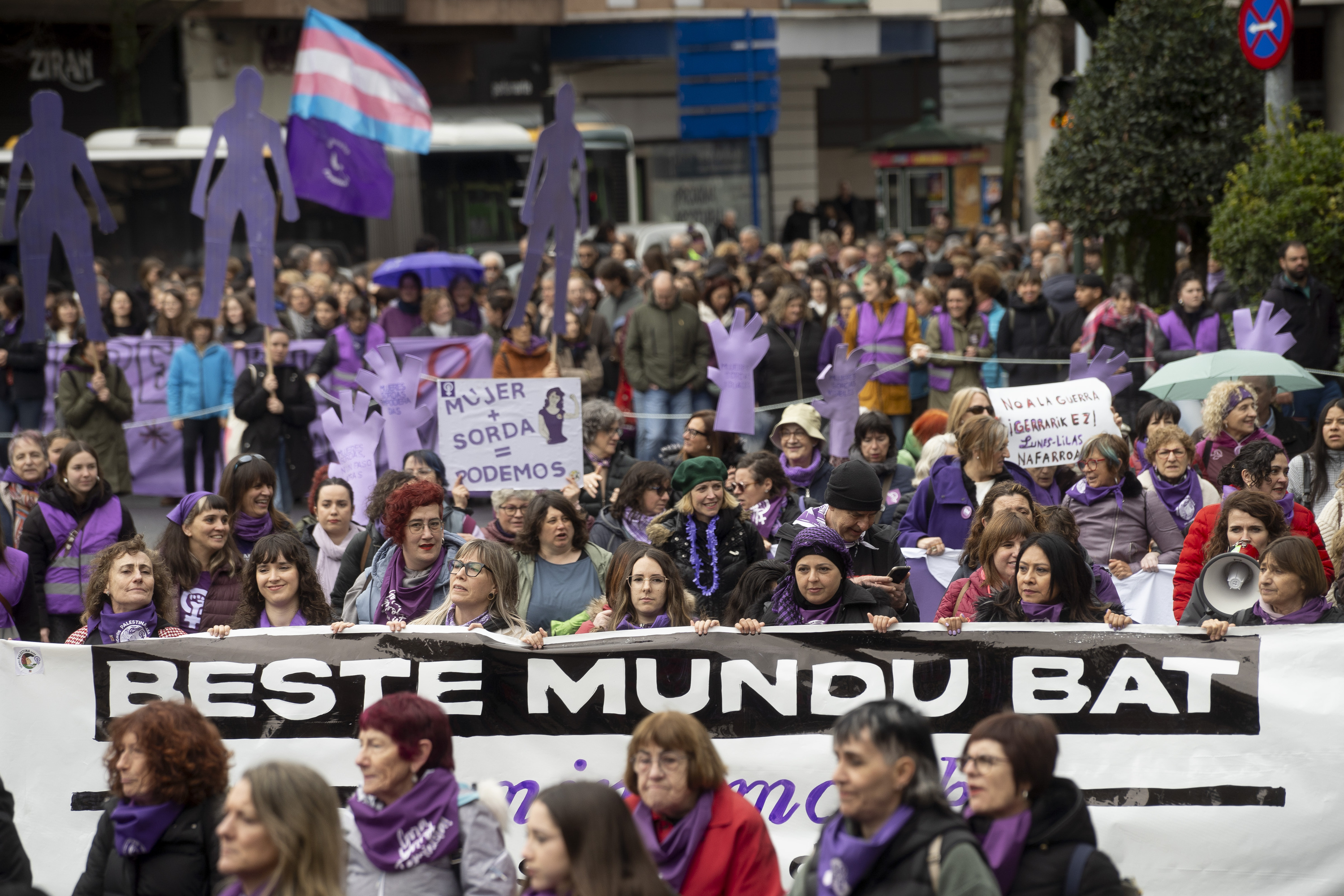Martxoaren 8ko Iruñeko mobilizazioa, atzo. IÑIGO URIZ / FOKU