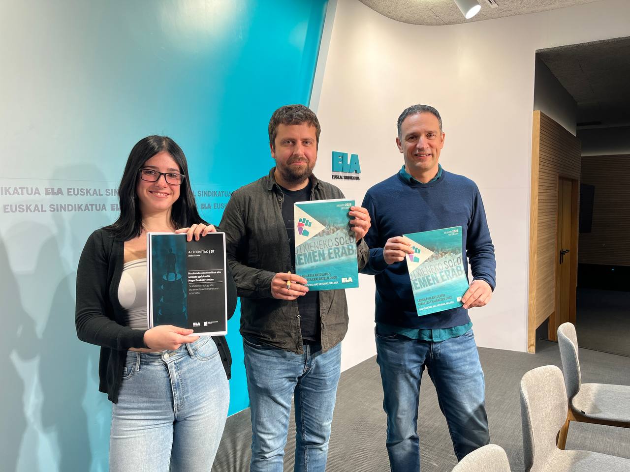ELAk gaur egindako aurkezpenean, Bilbon. ELA SINDIKATUAK UTZIA.