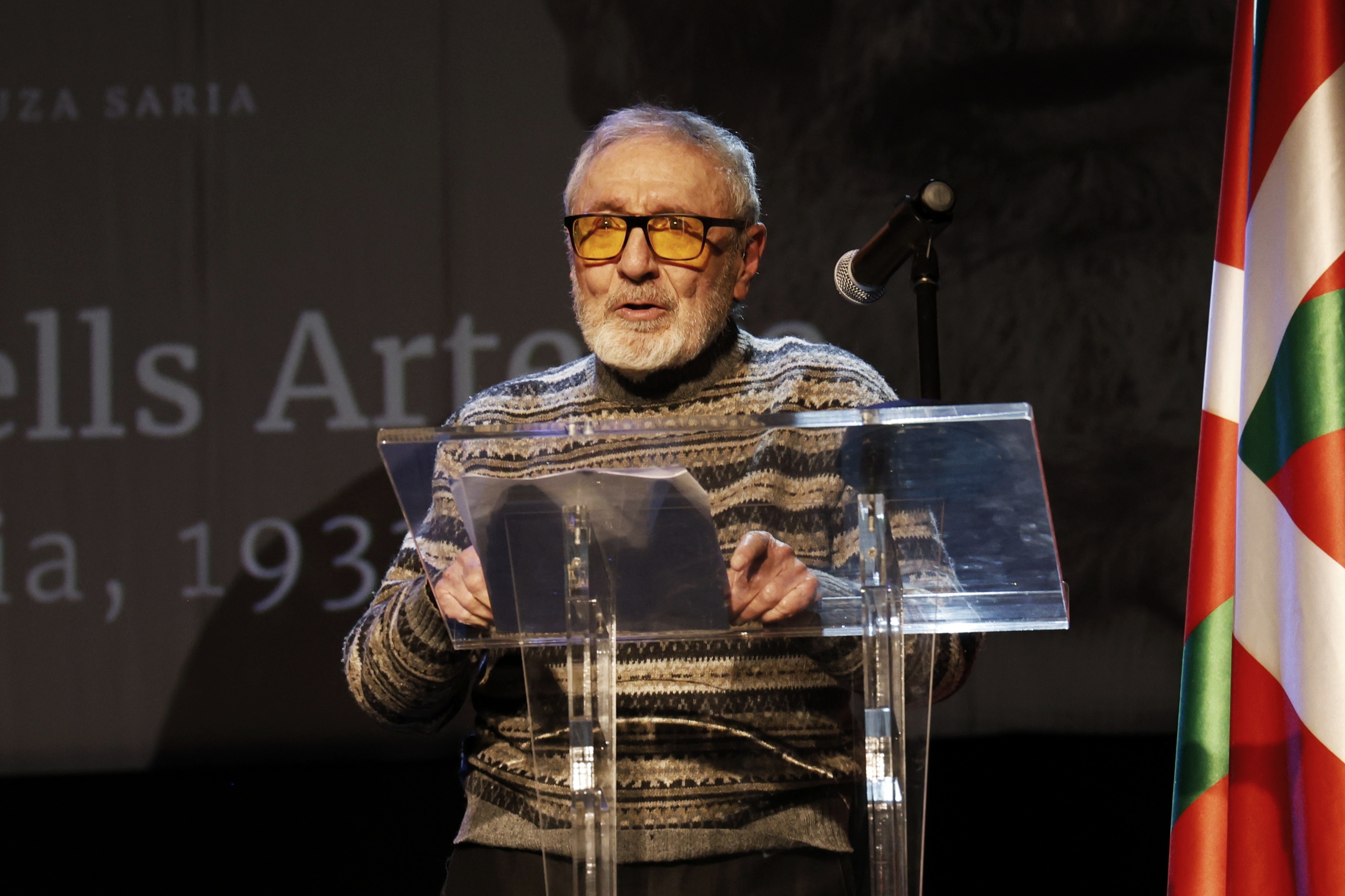 Miguel Castels, Bergaran, gaur, Monzon-Ganuza saria jasotzen. FOKU