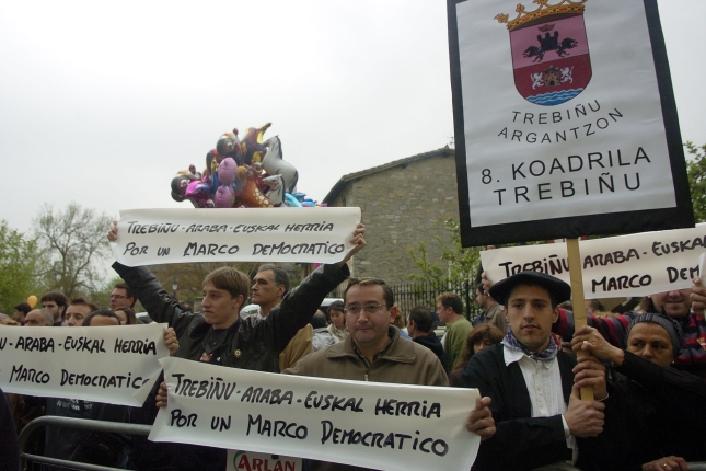 Trebiñu Araban integratzearen aldeko protesta, artxiboko irudi batean. JUANAN RUIZ / FOKU