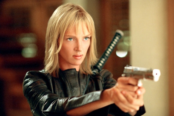 Uma Thurman aktorea, Quentin Tarantino zuzendariaren 'Kill Bill' film sortako fotograma batean.